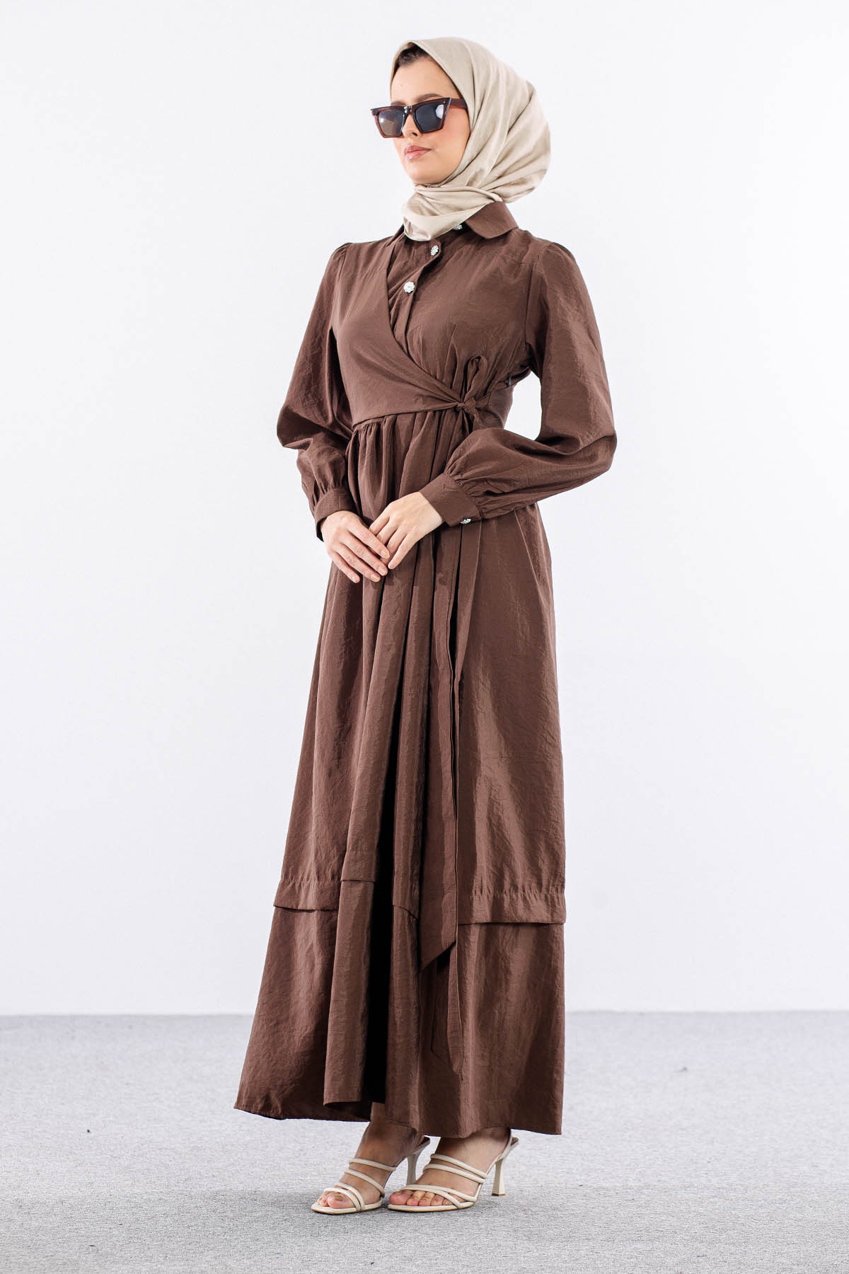 4036 Elbise 1-5 Sh - Kahve - 2