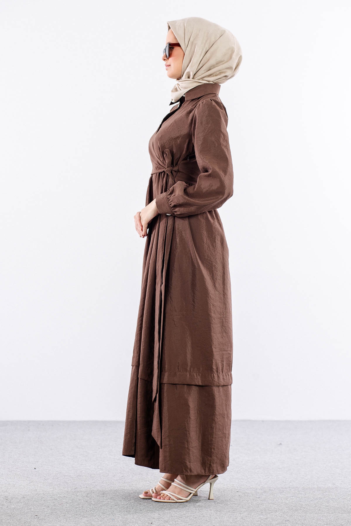 4036 Elbise 1-5 Sh - Kahve - 4