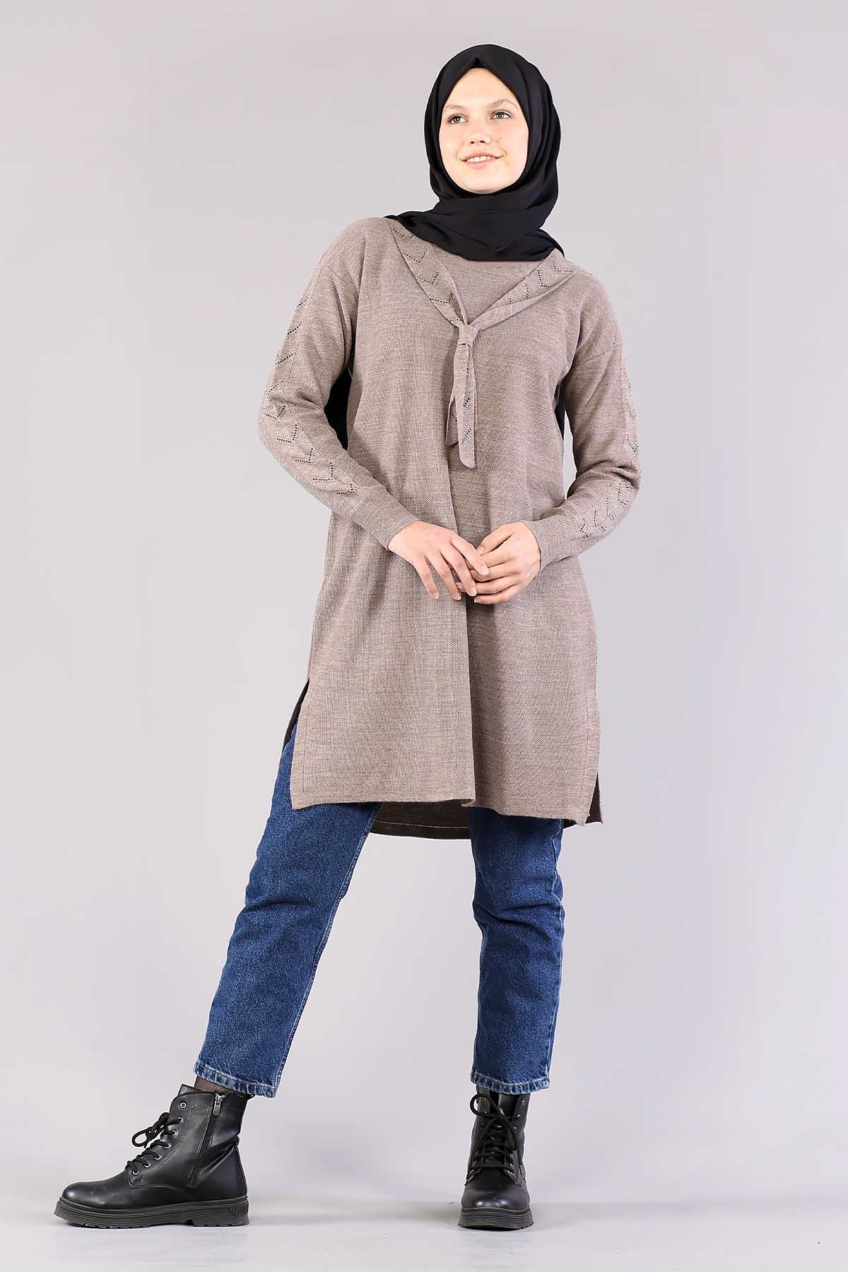 4060 Triko Tunik Tek - Vizon - 1