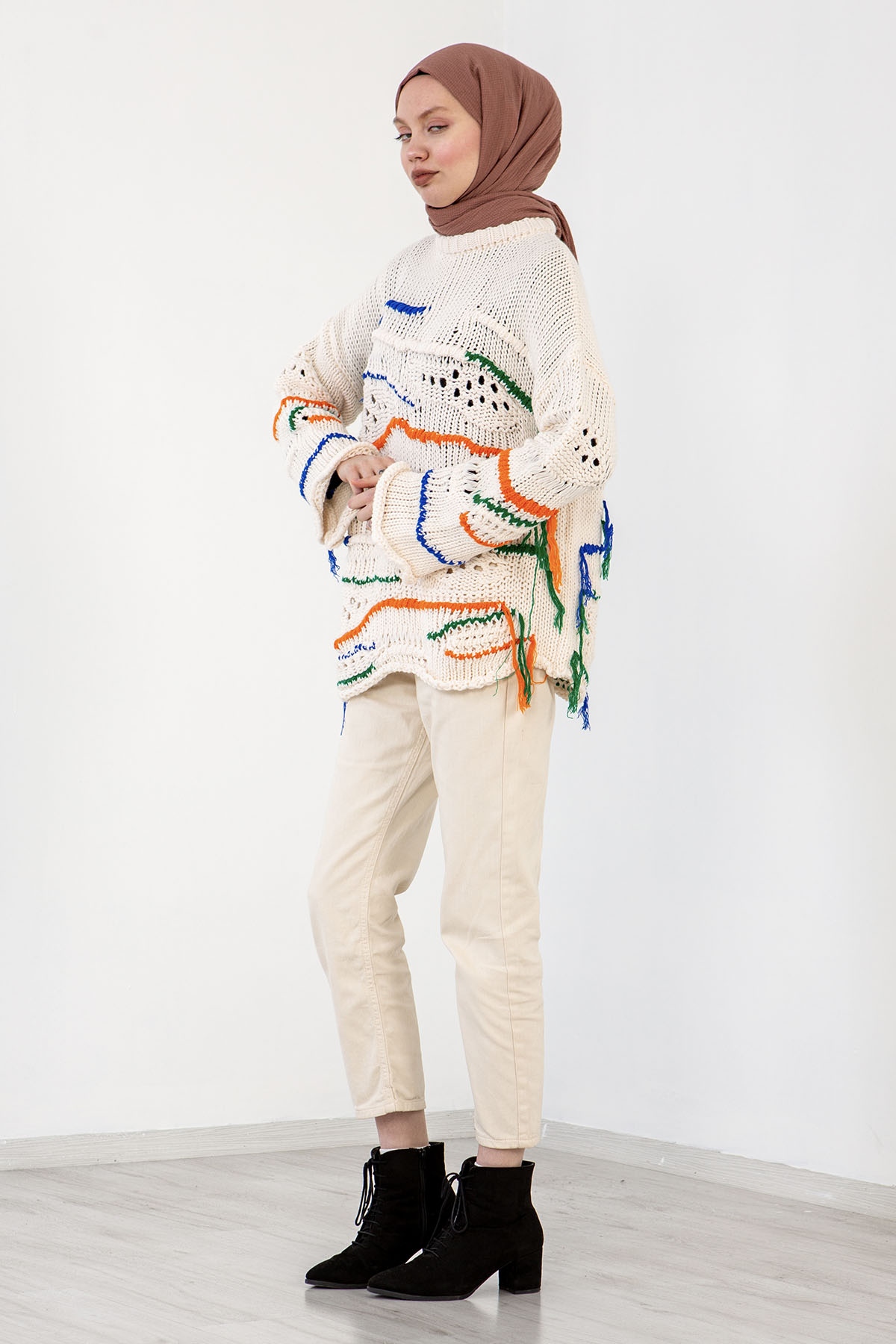 4092 Spor Kazak Tek - Mavi_turuncu - 2