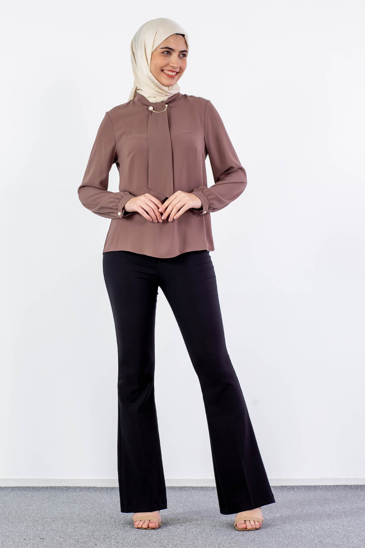 4100 Bluz 40-48 - Kahve - 1