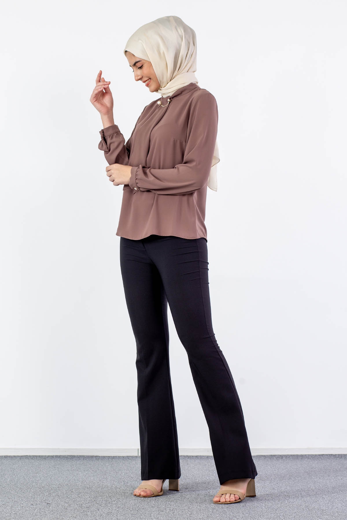 4100 Bluz 40-48 - Kahve - 2