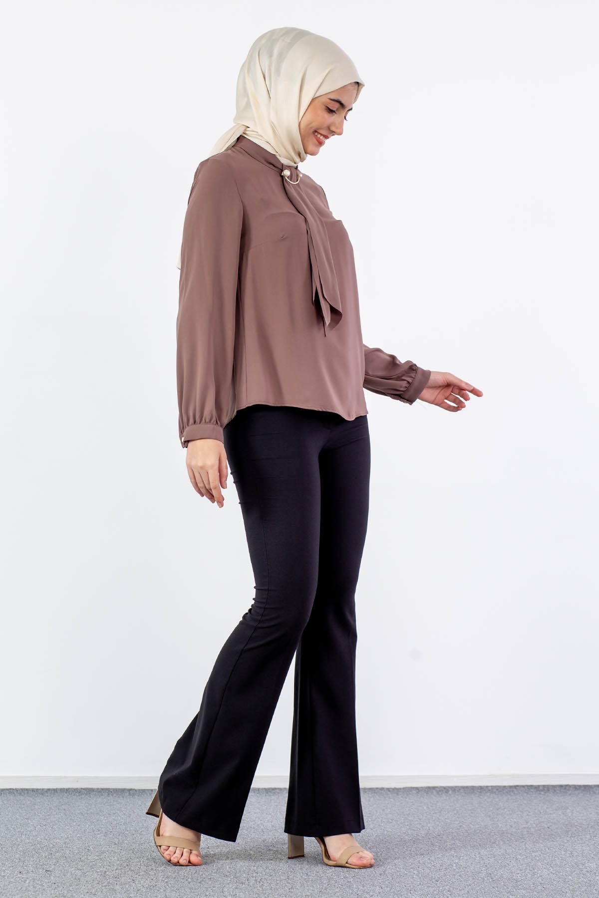 4100 Bluz 40-48 - Kahve - 3