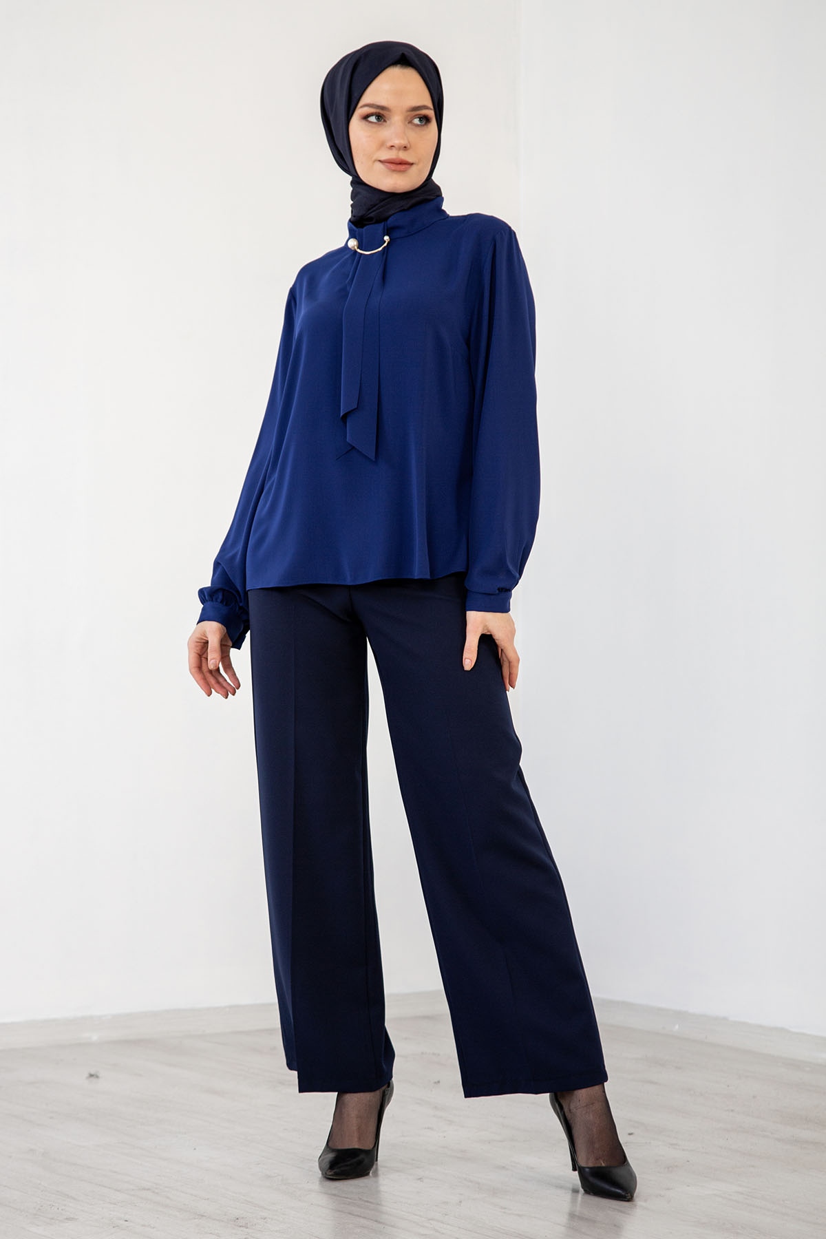 4100 Bluz 46-52 - Lacivert - 2