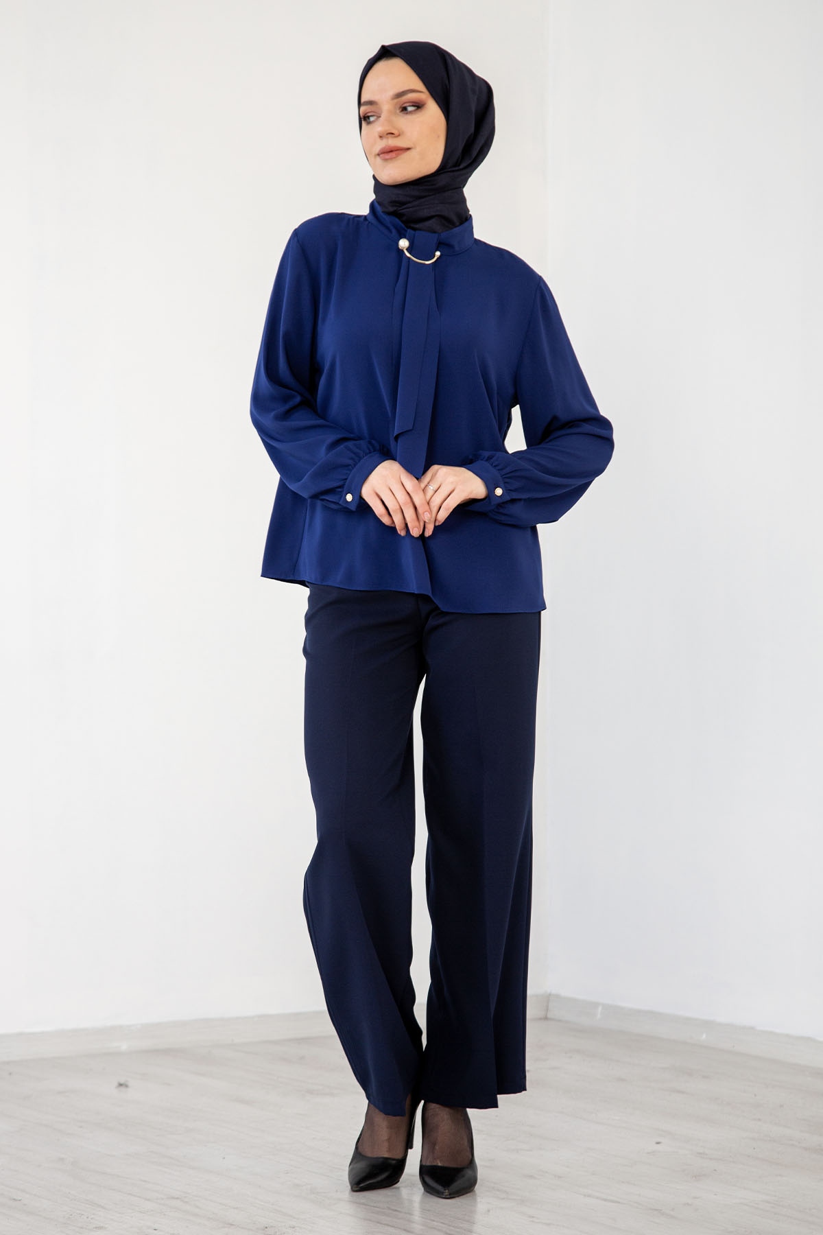 4100 Bluz 46-52 - Lacivert - 3