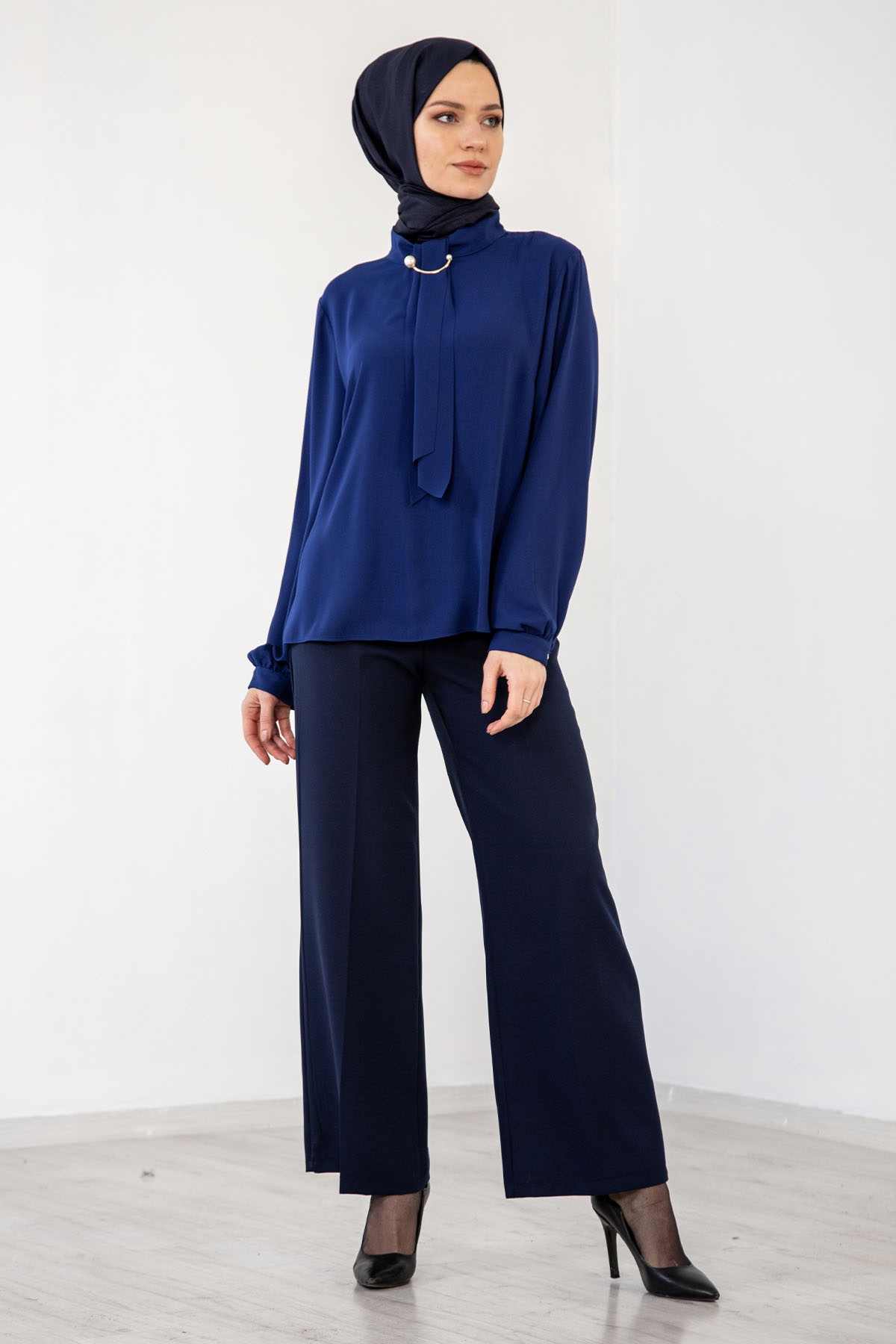 4100 Bluz 46-52 - Lacivert - 4