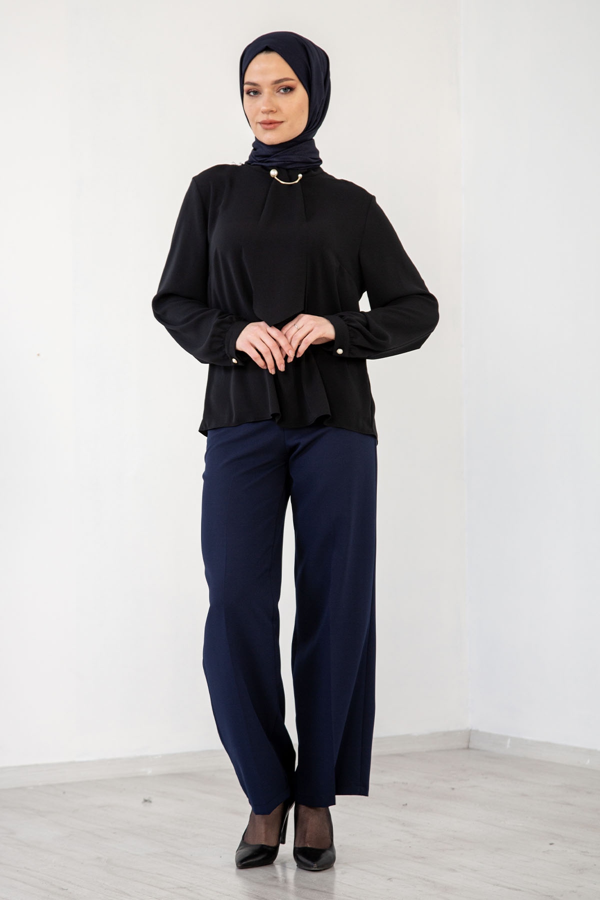 4100 Bluz 46-52 - Siyah - 2