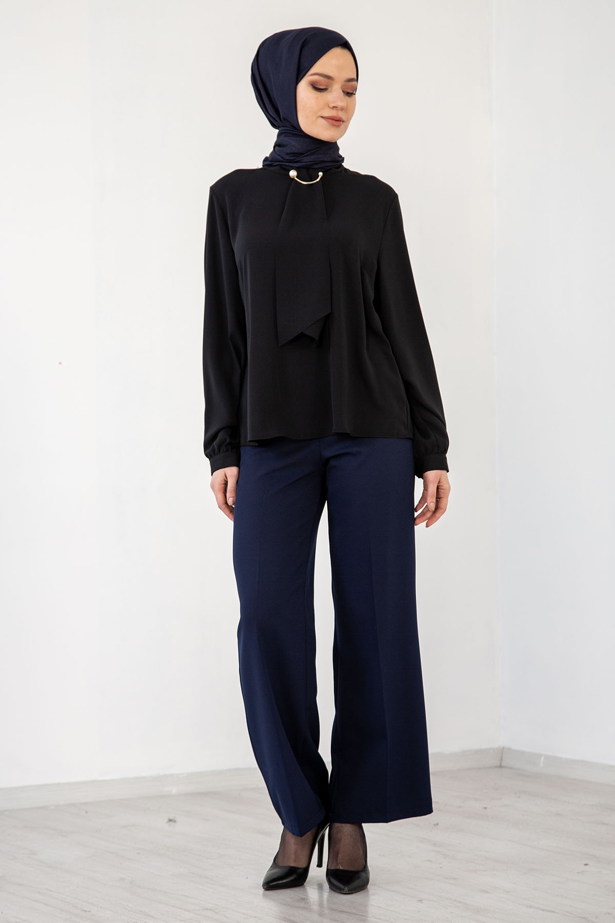 4100 Bluz 46-52 - Siyah - 3