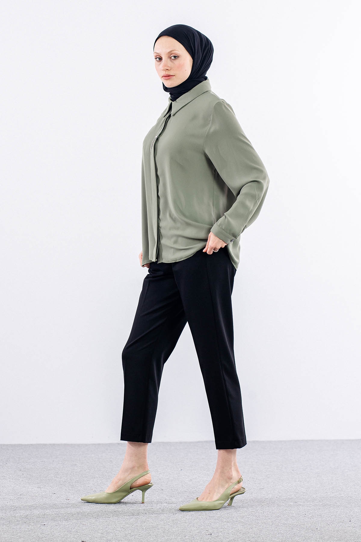 4114 Gömlek 44-52 - Haki - 4