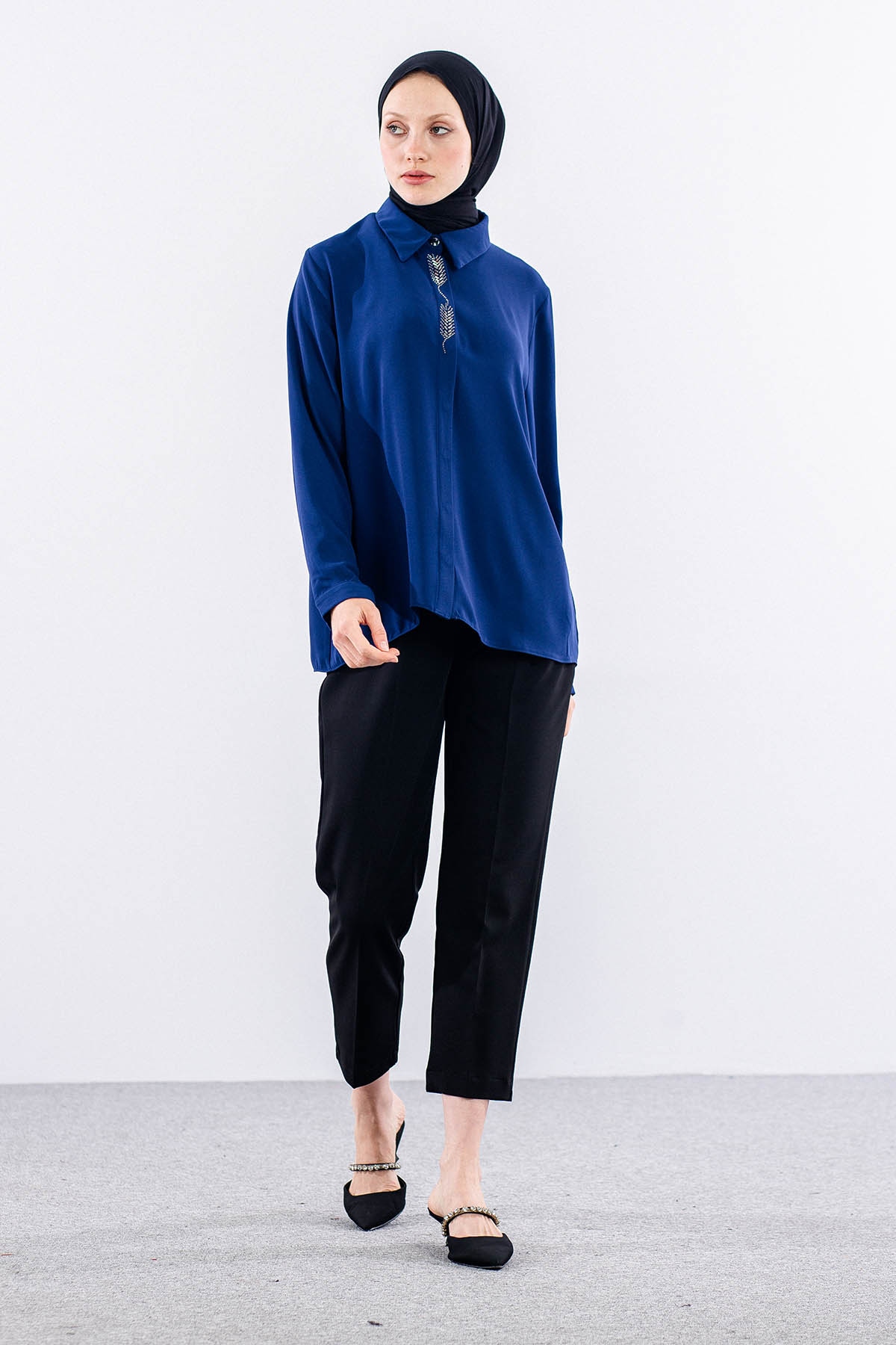 4114 Gömlek 44-52 - Indigo - 2