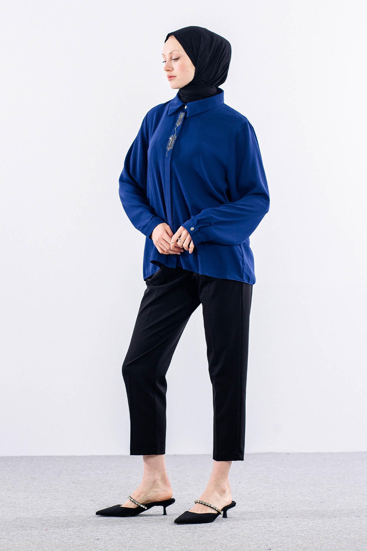 4114 Gömlek 44-52 - Indigo - 3