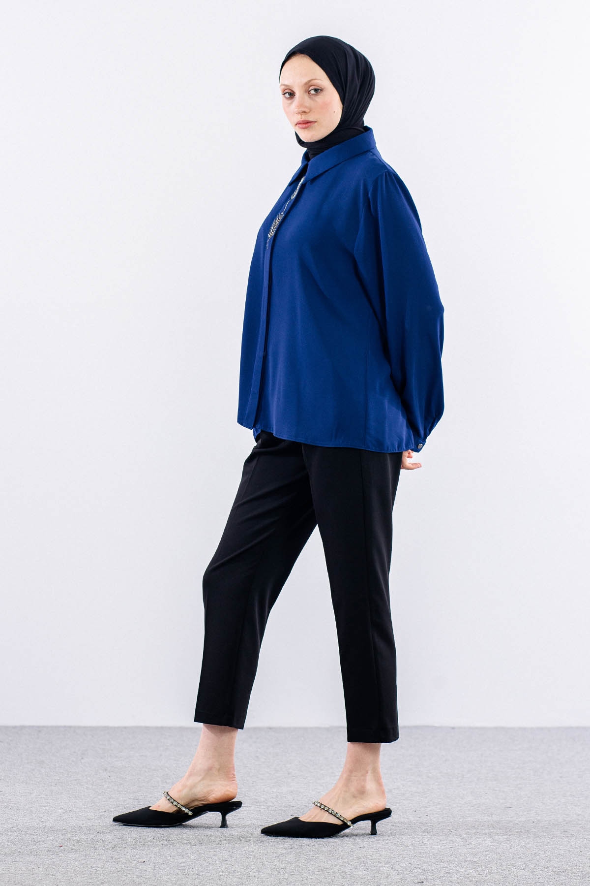 4114 Gömlek 44-52 - Indigo - 4