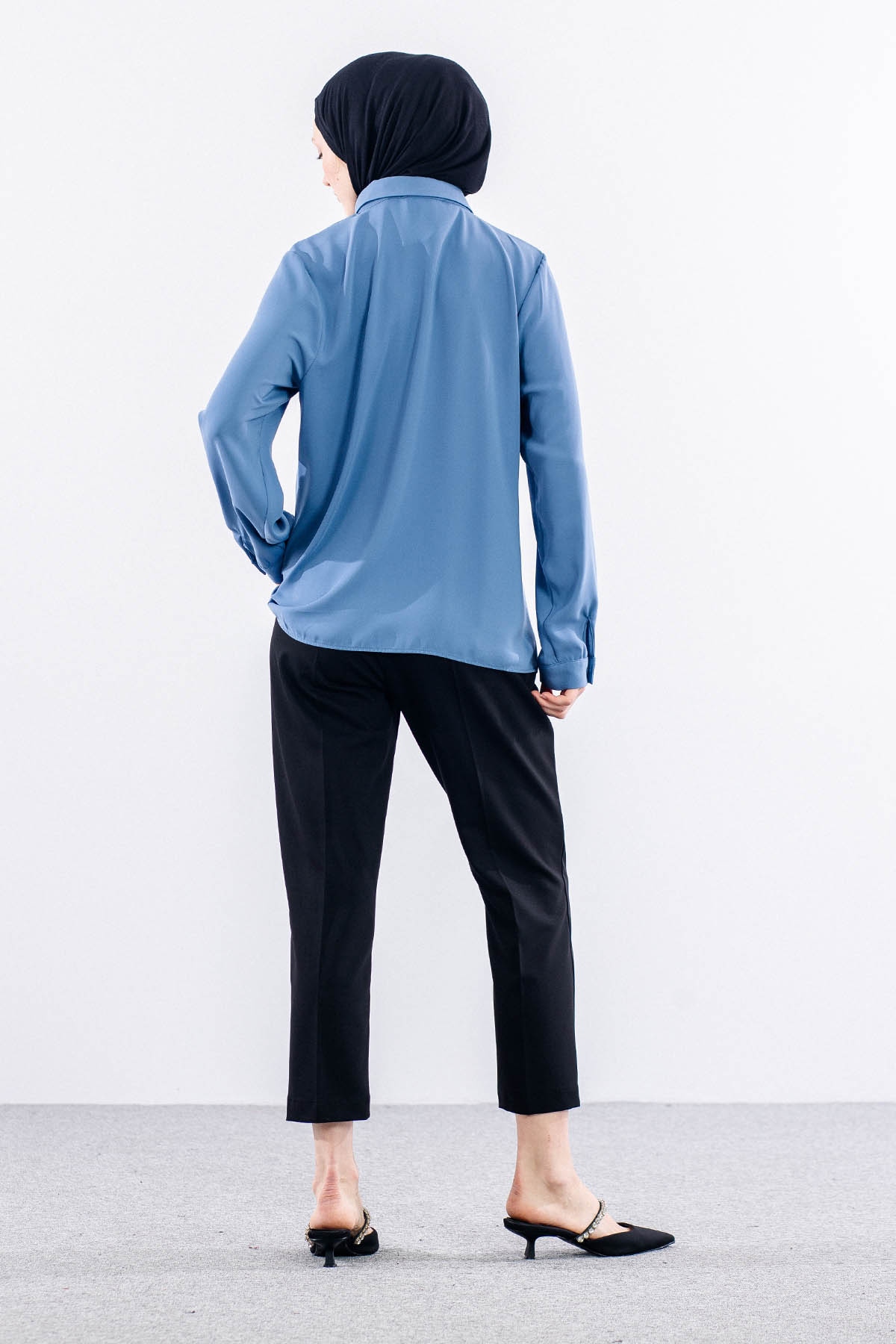 4114 Gömlek 44-52 - Mavi - 5