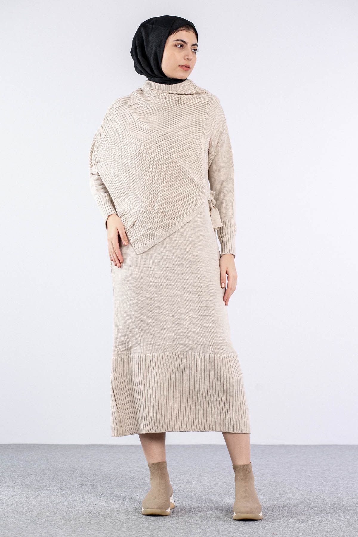 4125 Yelekli Elbise Tek - Tas - 1