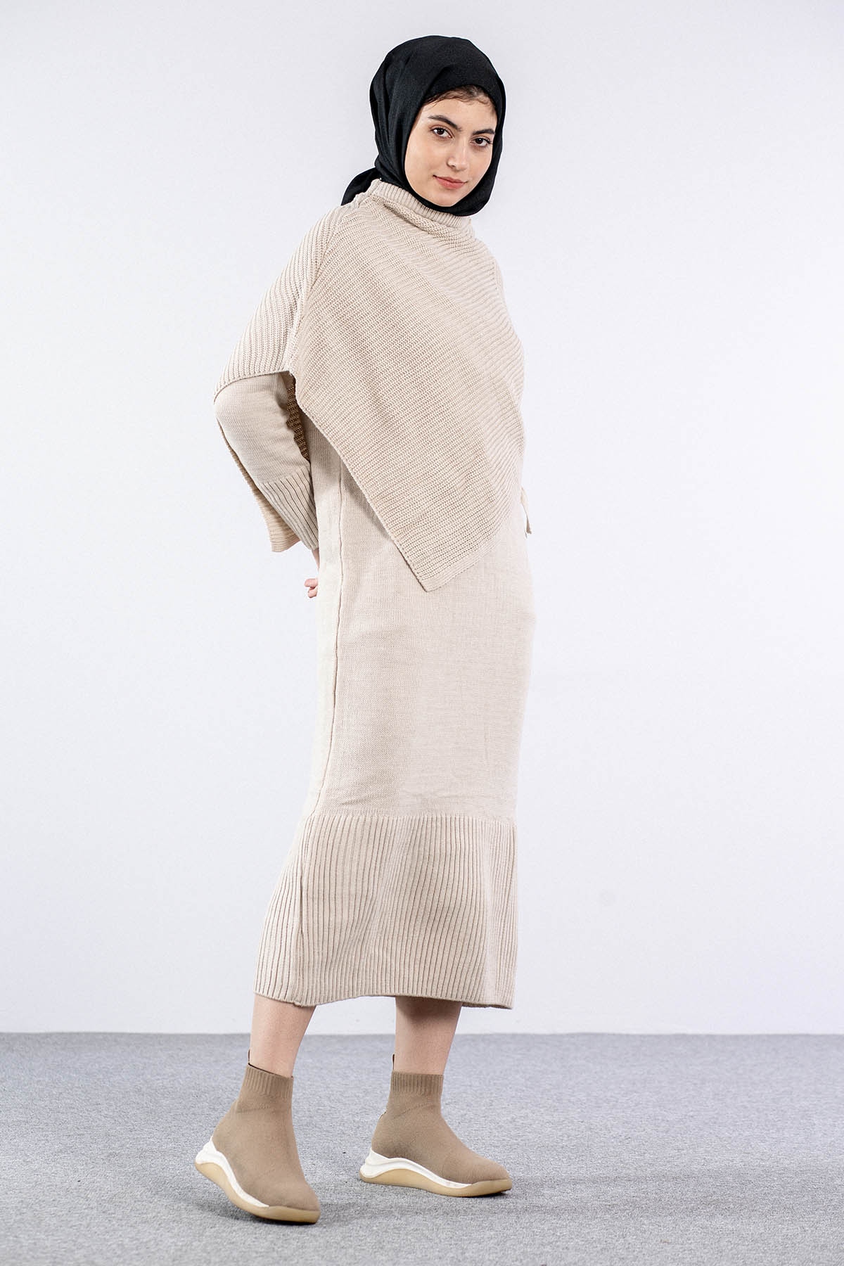 4125 Yelekli Elbise Tek - Tas - 2