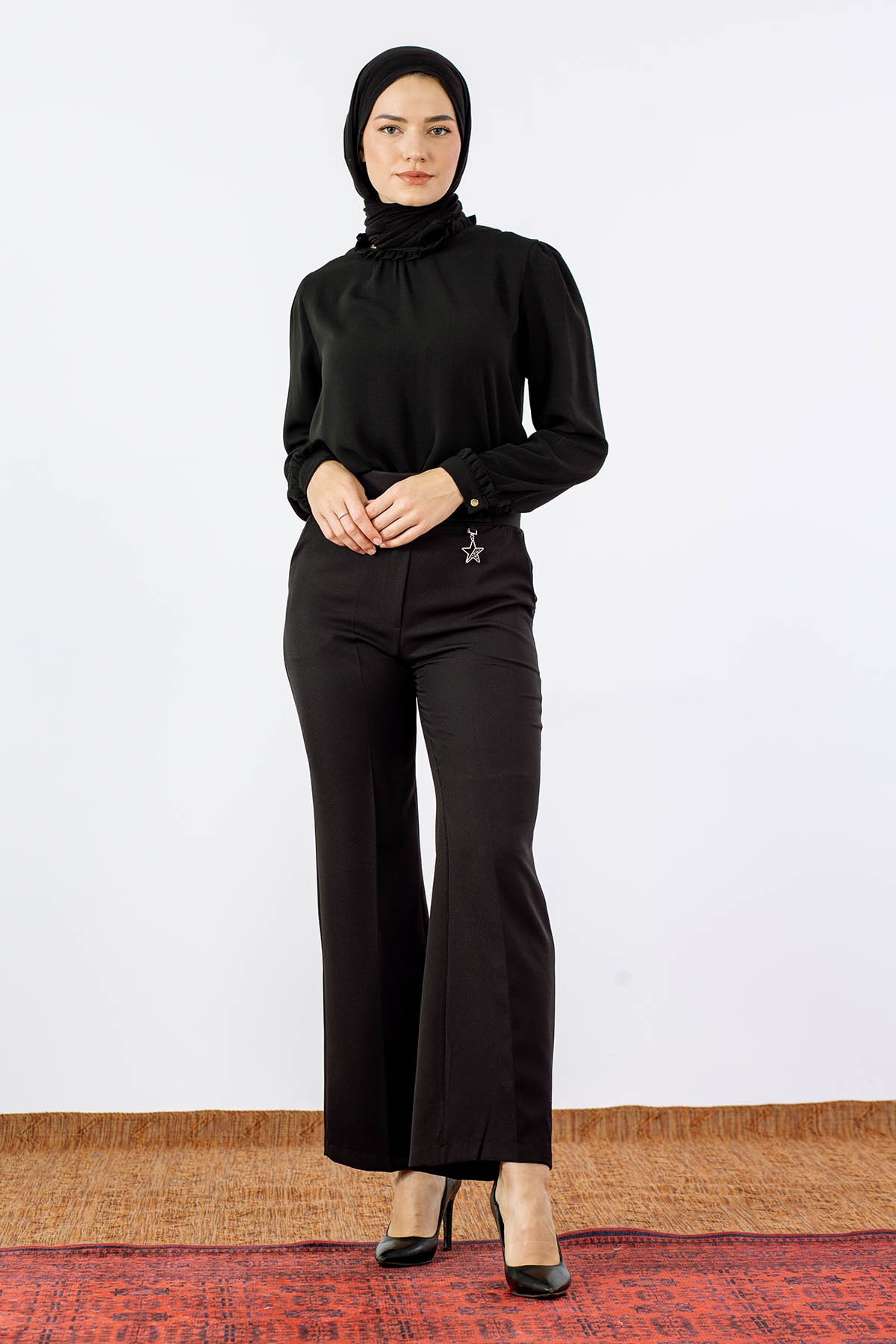 4144-00 Yldz Pantolon 36-42 - Siyah - 1