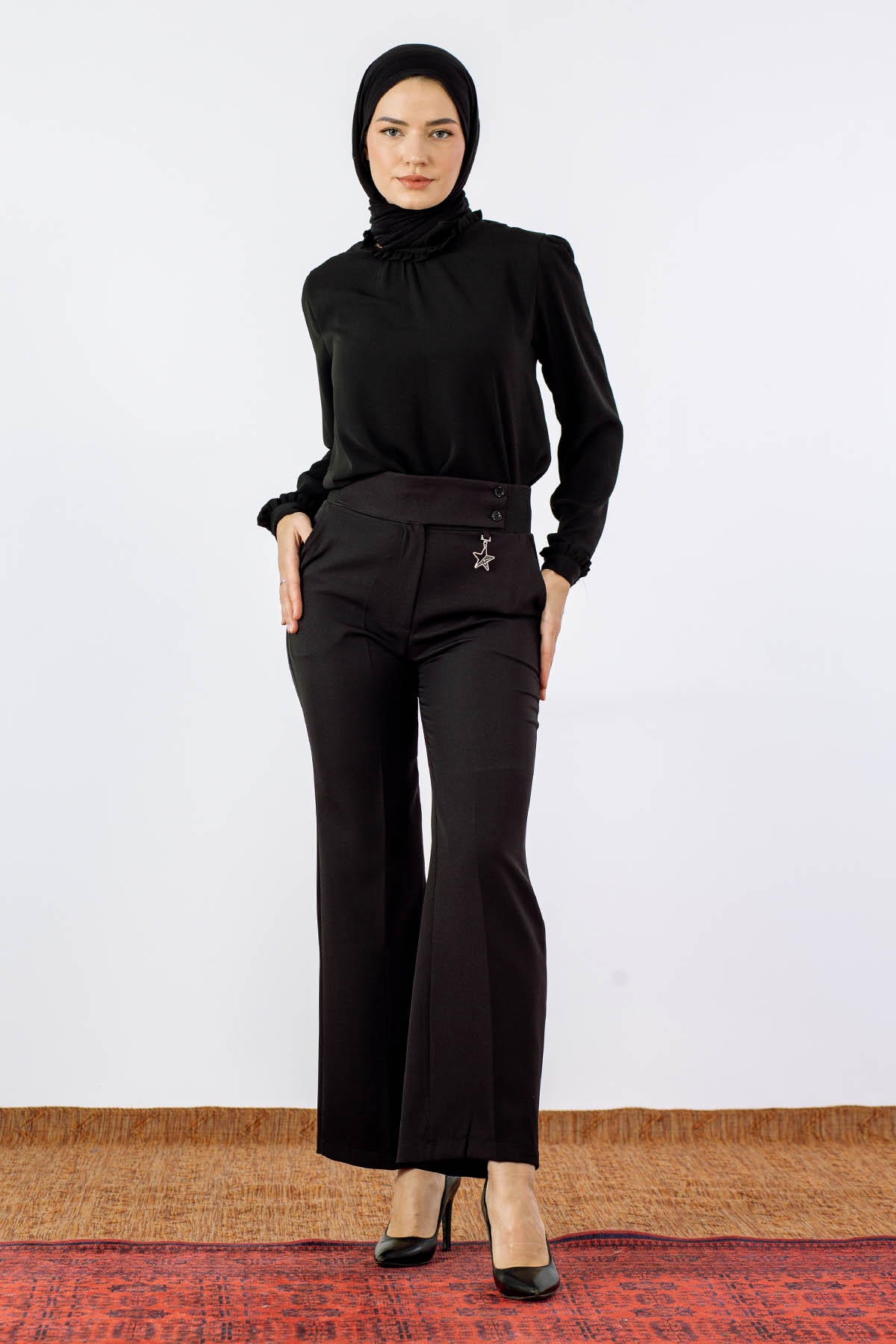 4144-00 Yldz Pantolon 36-42 - Siyah - 2