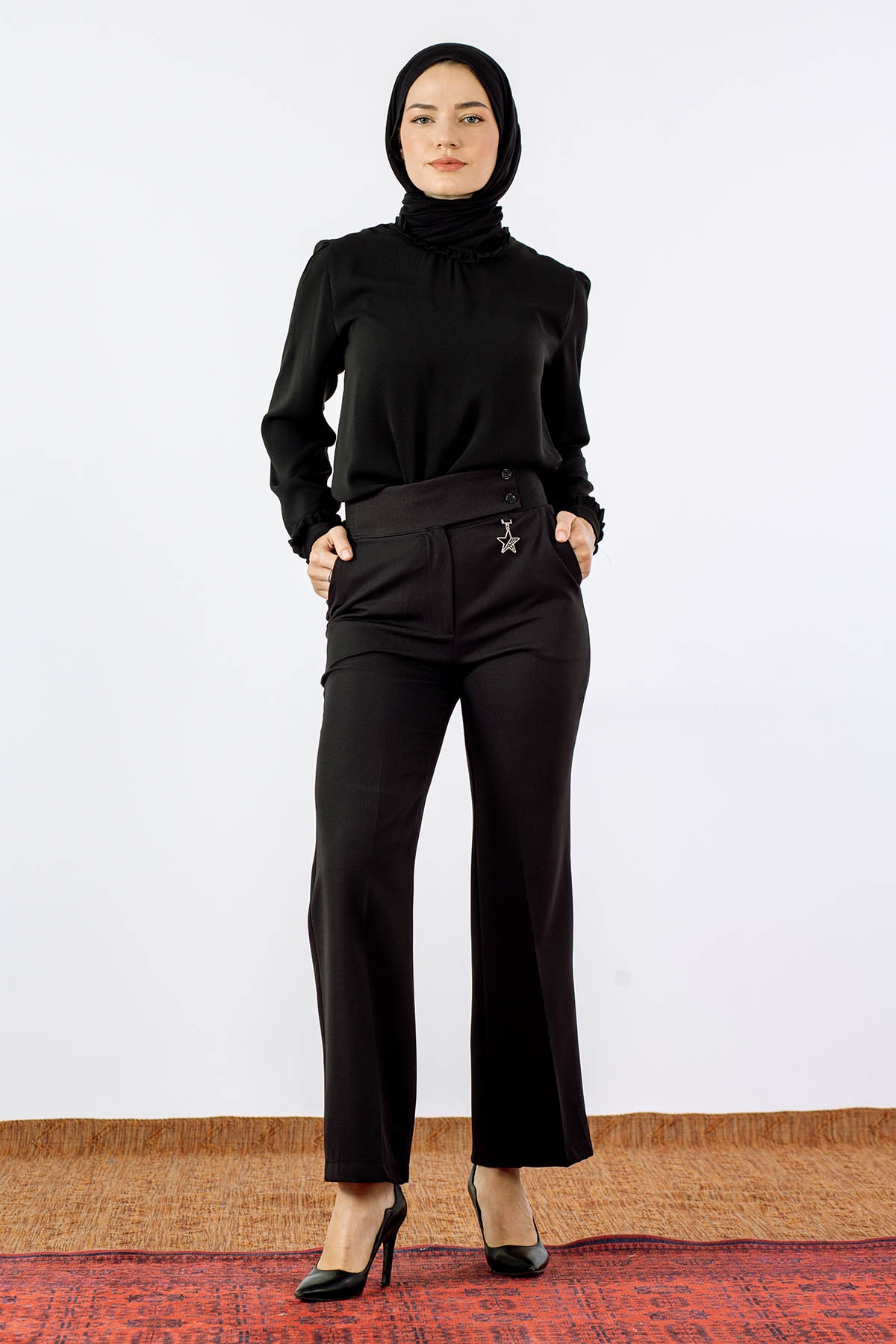 4144-00 Yldz Pantolon 36-42 - Siyah - 3