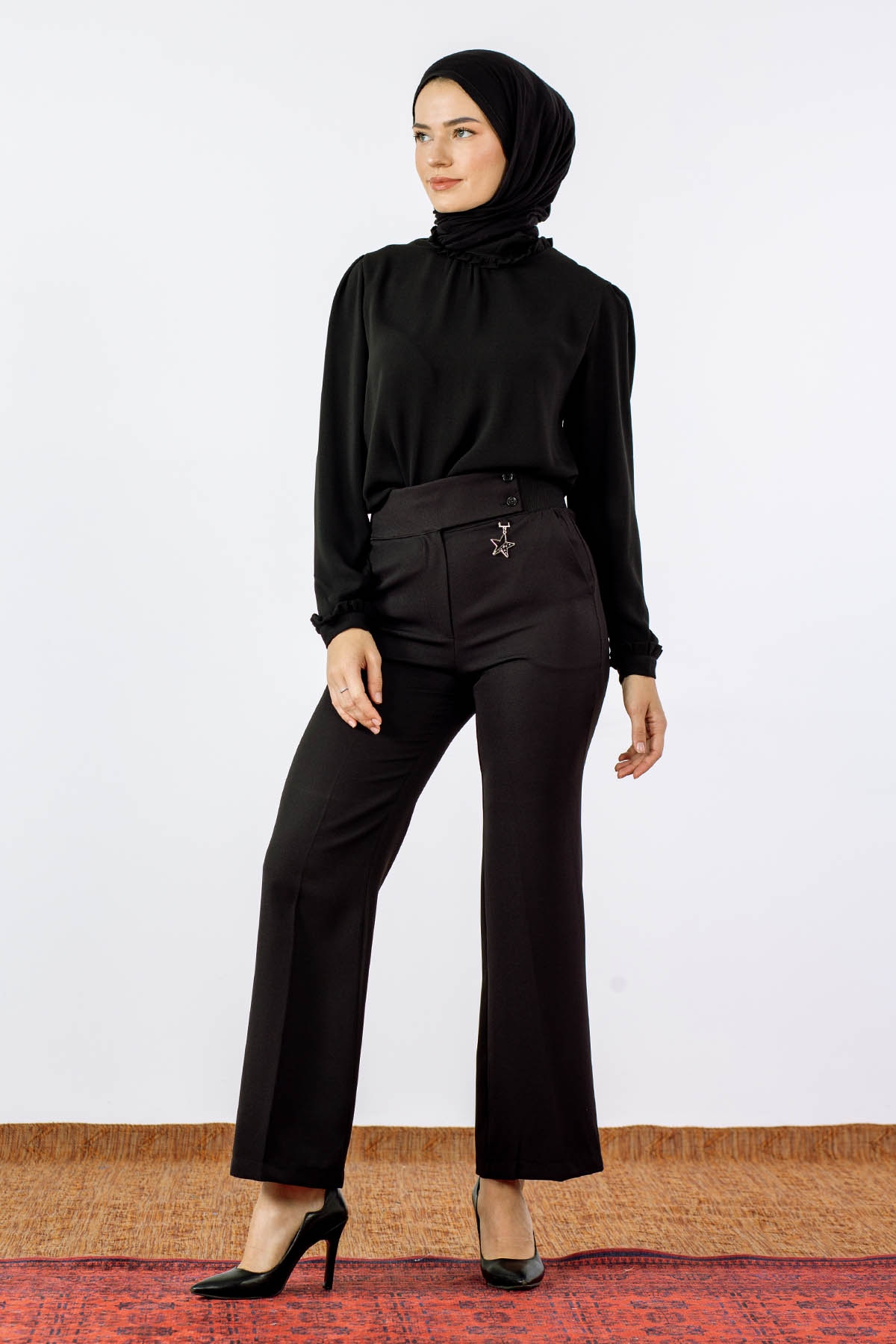 4144-00 Yldz Pantolon 36-42 - Siyah - 4