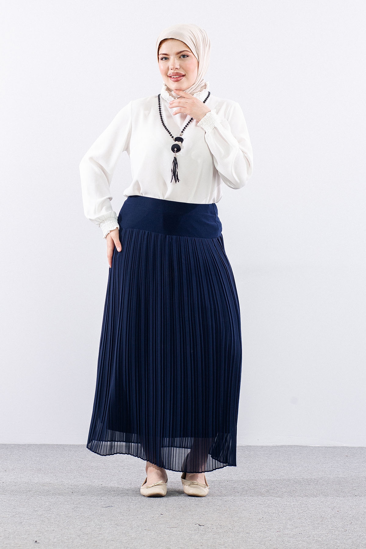 415 Pli̇seli̇ Etek 1-6 - Lacivert - 2