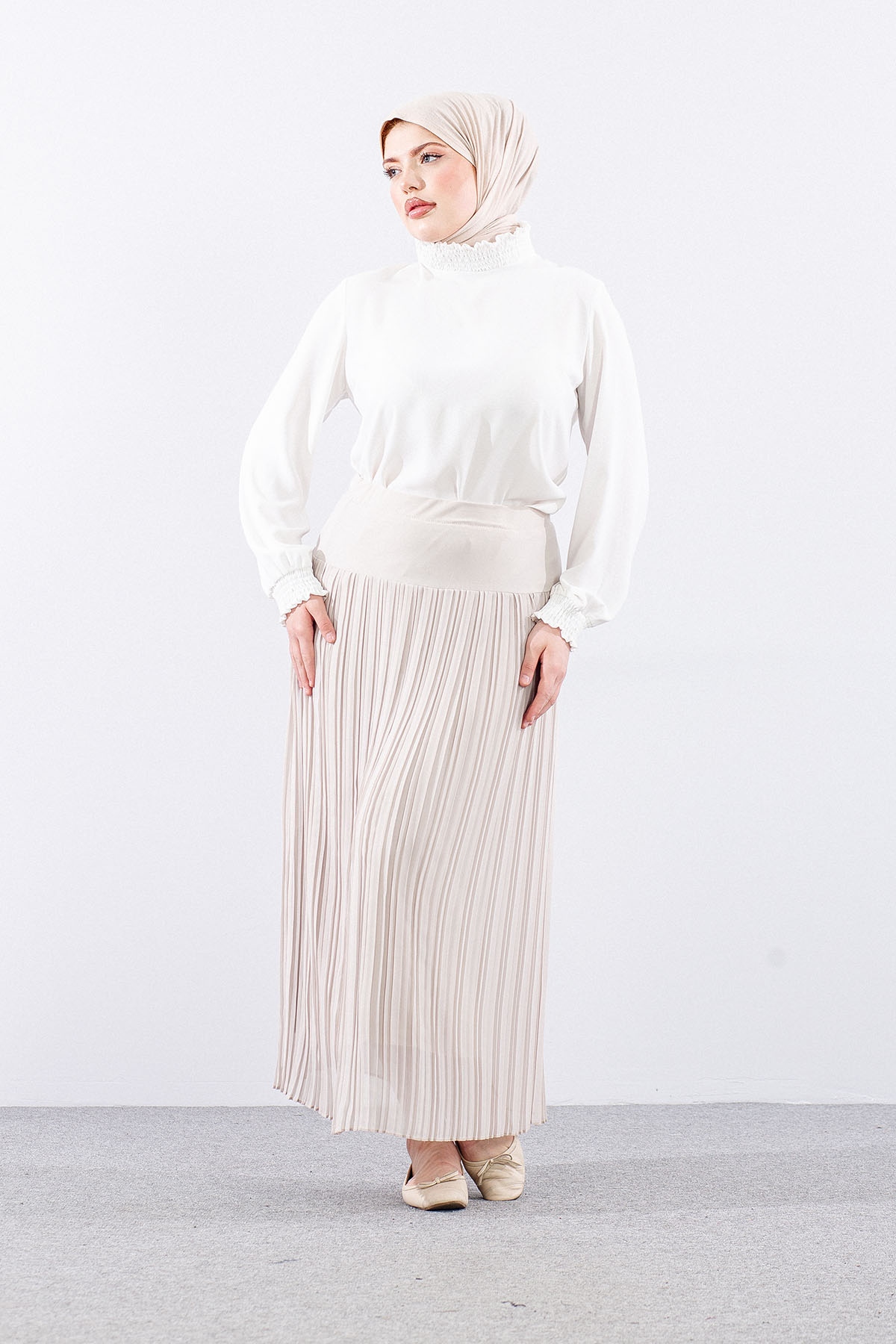 415 Pli̇seli̇ Etek 1-6 - Tas - 1