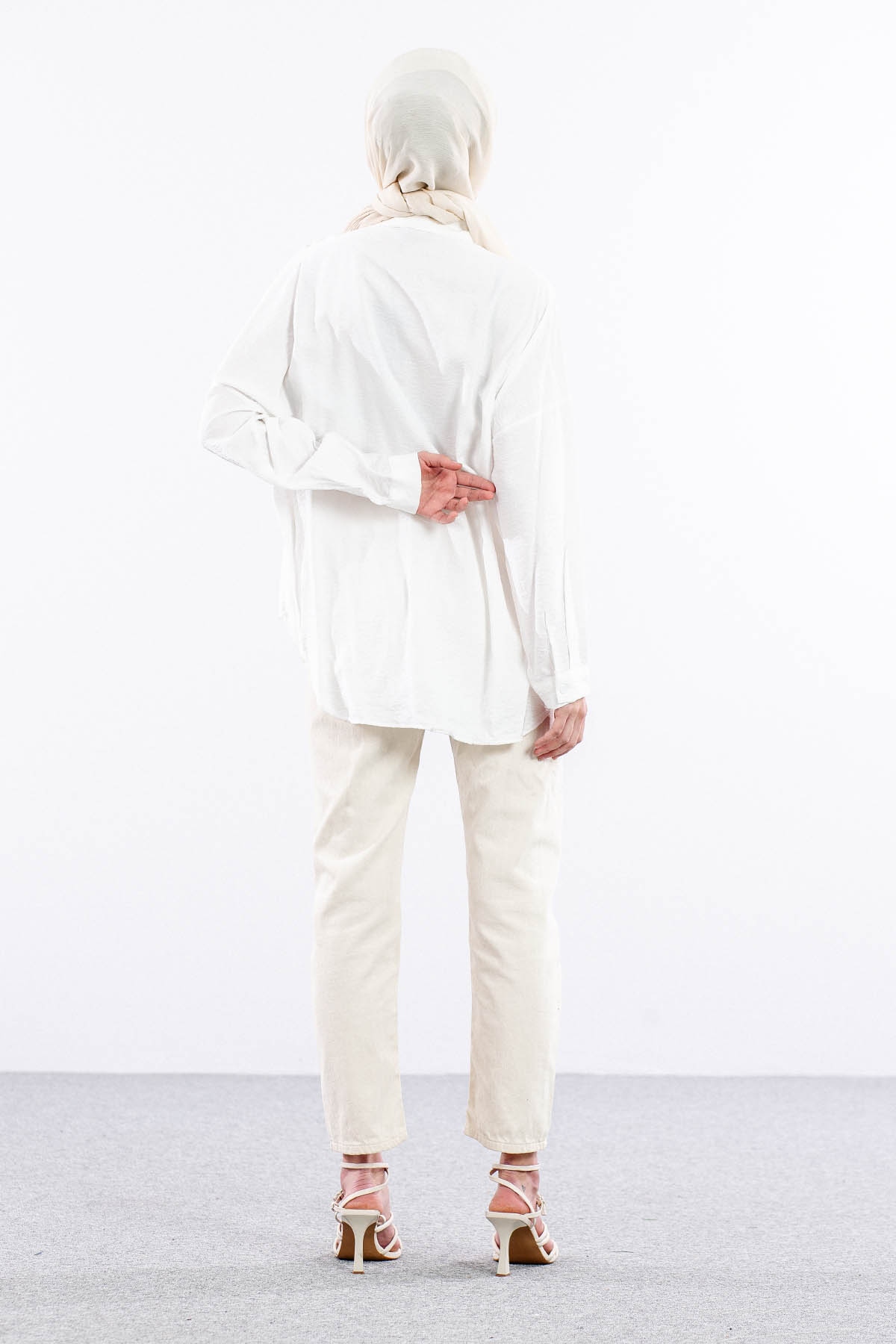 4202 Gömlek 38-44 - Ekru - 5