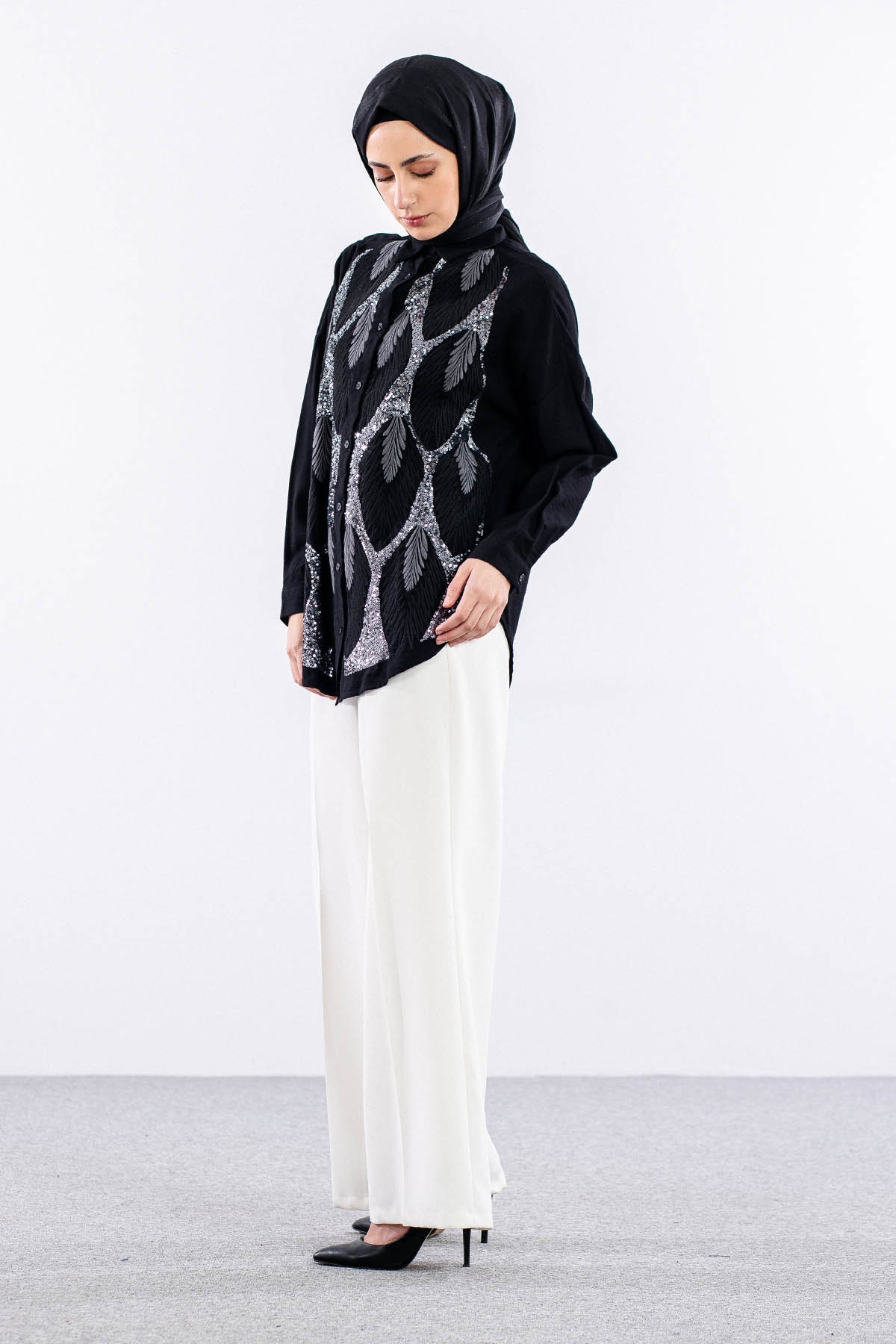 4202 Gömlek 38-44 - Siyah - 5