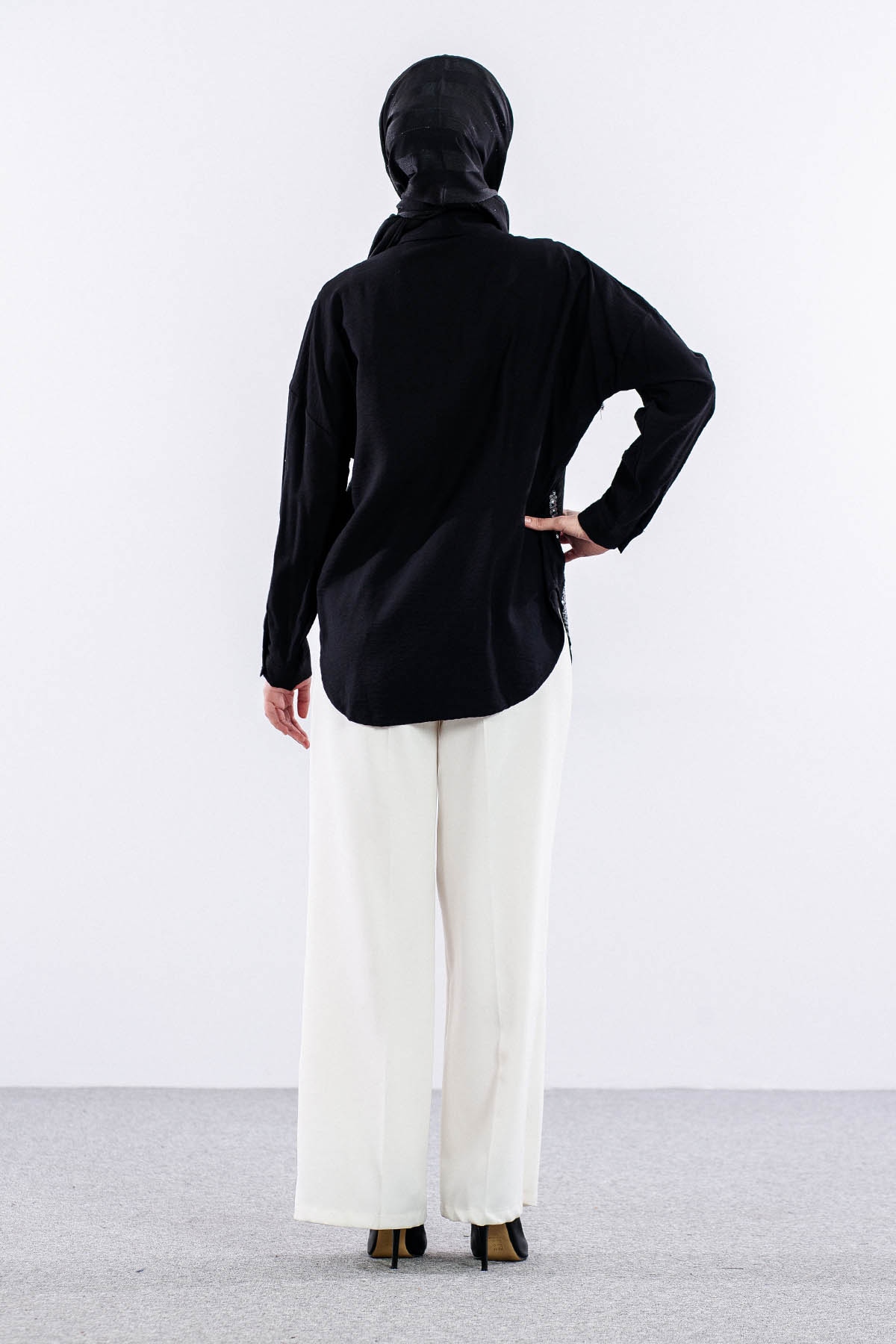 4202 Gömlek 38-44 - Siyah - 6