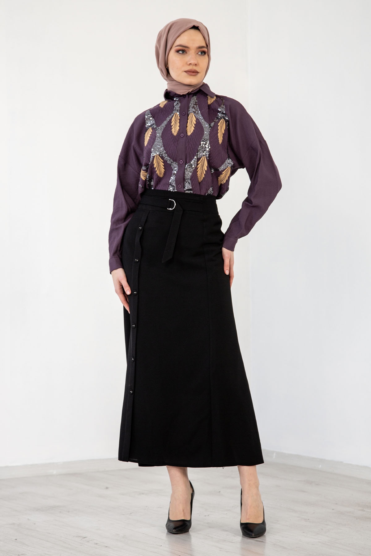 4202 İşli Gömlek 38-44 - Murdum - 1