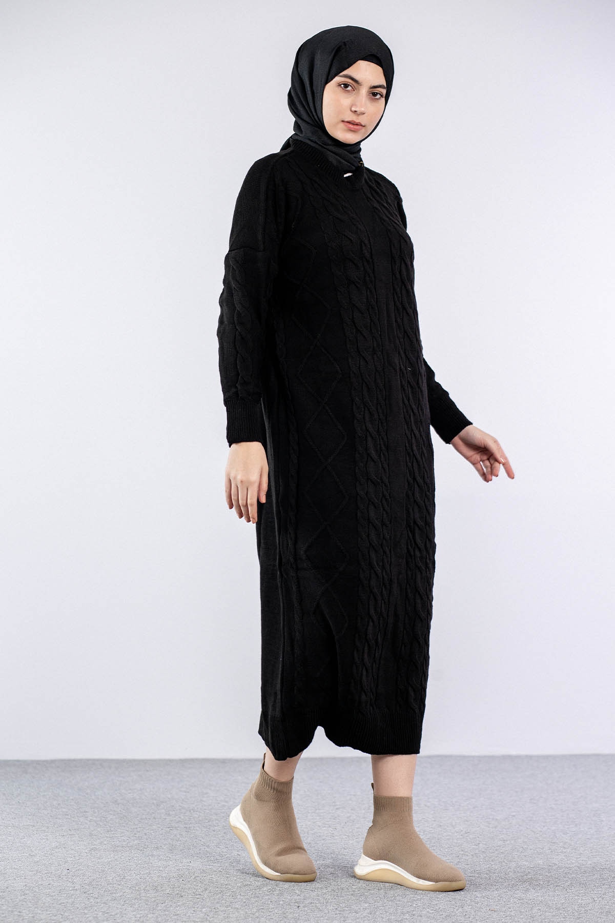 4216 Elbise Tek - Siyah - 1