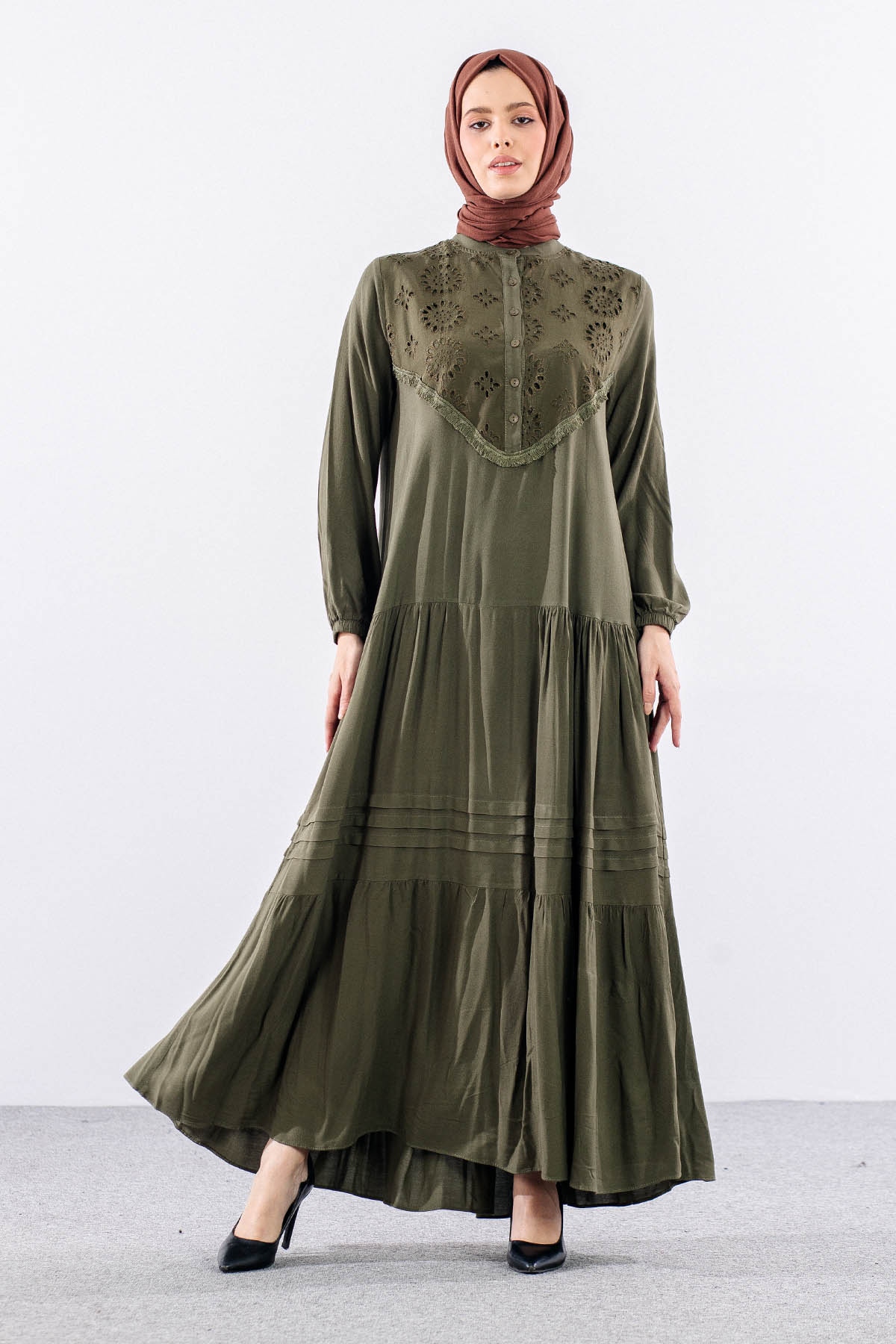 438 Elbise 1-3 Fisto Gupur - Haki - 1