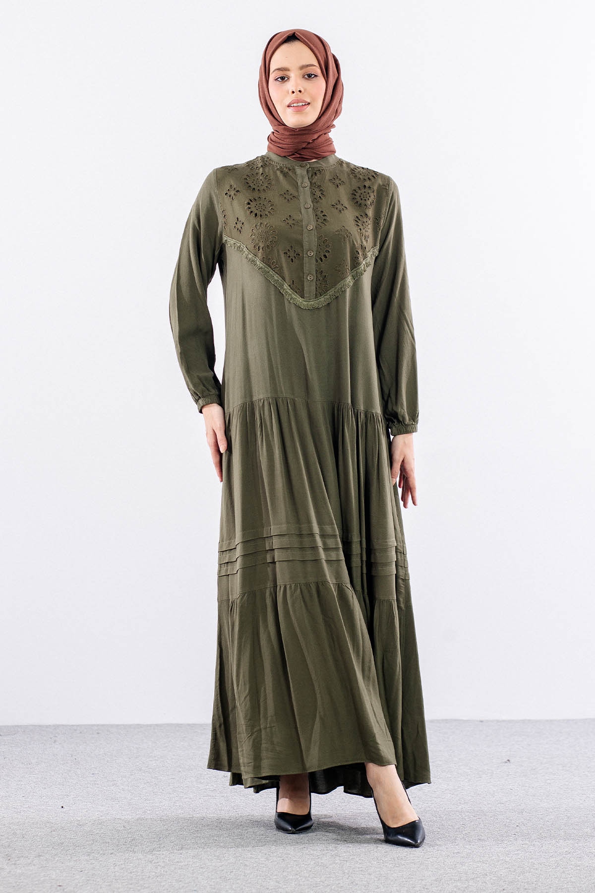 438 Elbise 1-3 Fisto Gupur - Haki - 2