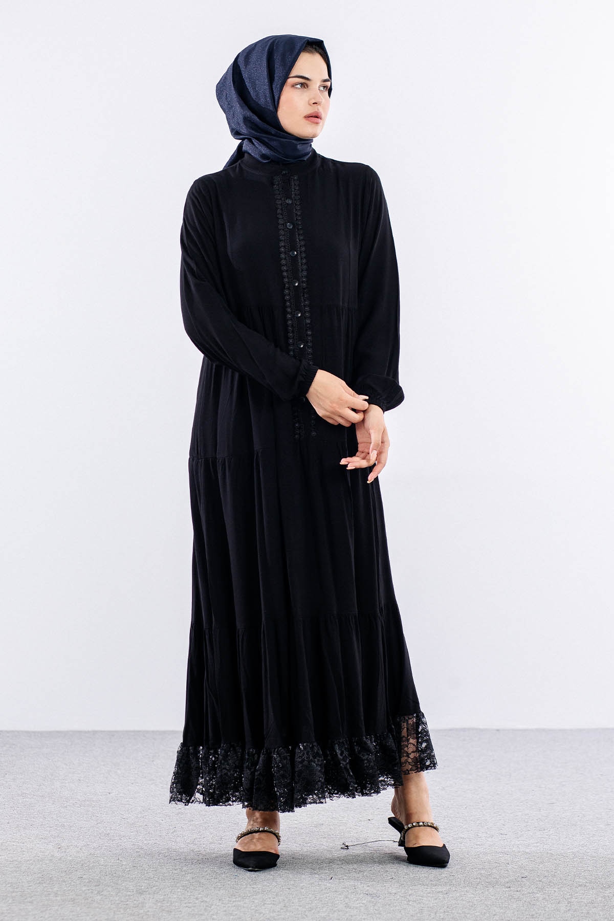 4423 Elbise 1-2-3 Vscn - Siyah - 1