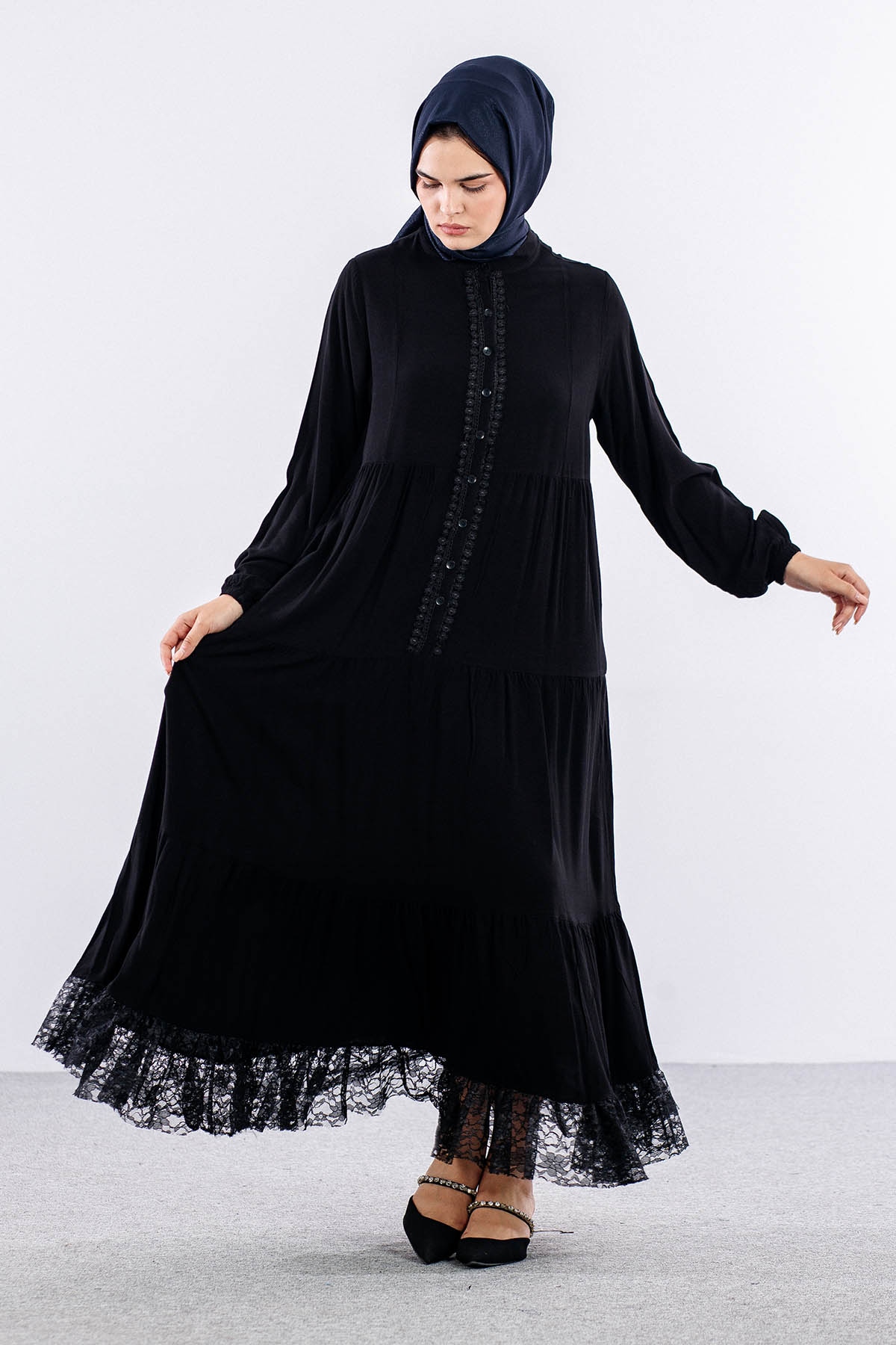 4423 Elbise 1-2-3 Vscn - Siyah - 2