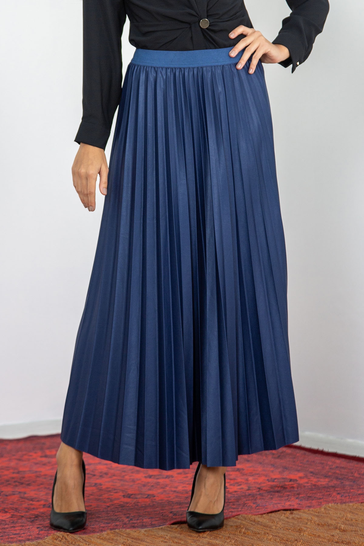 4501 Gnş Plise Etek 38-44 - Lacivert - 1