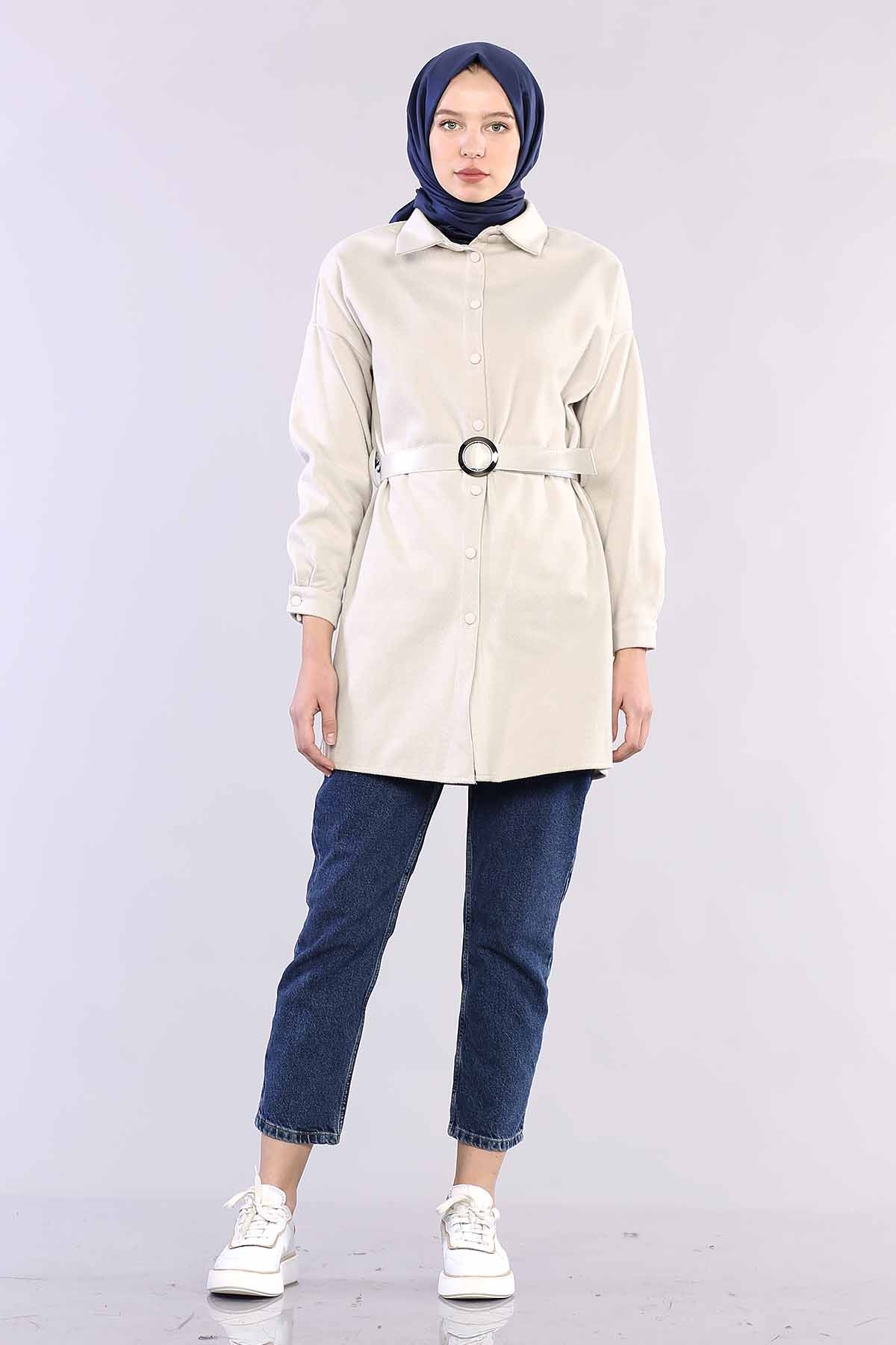 4504 Kalin Tunik 38-44 - Krem - 1