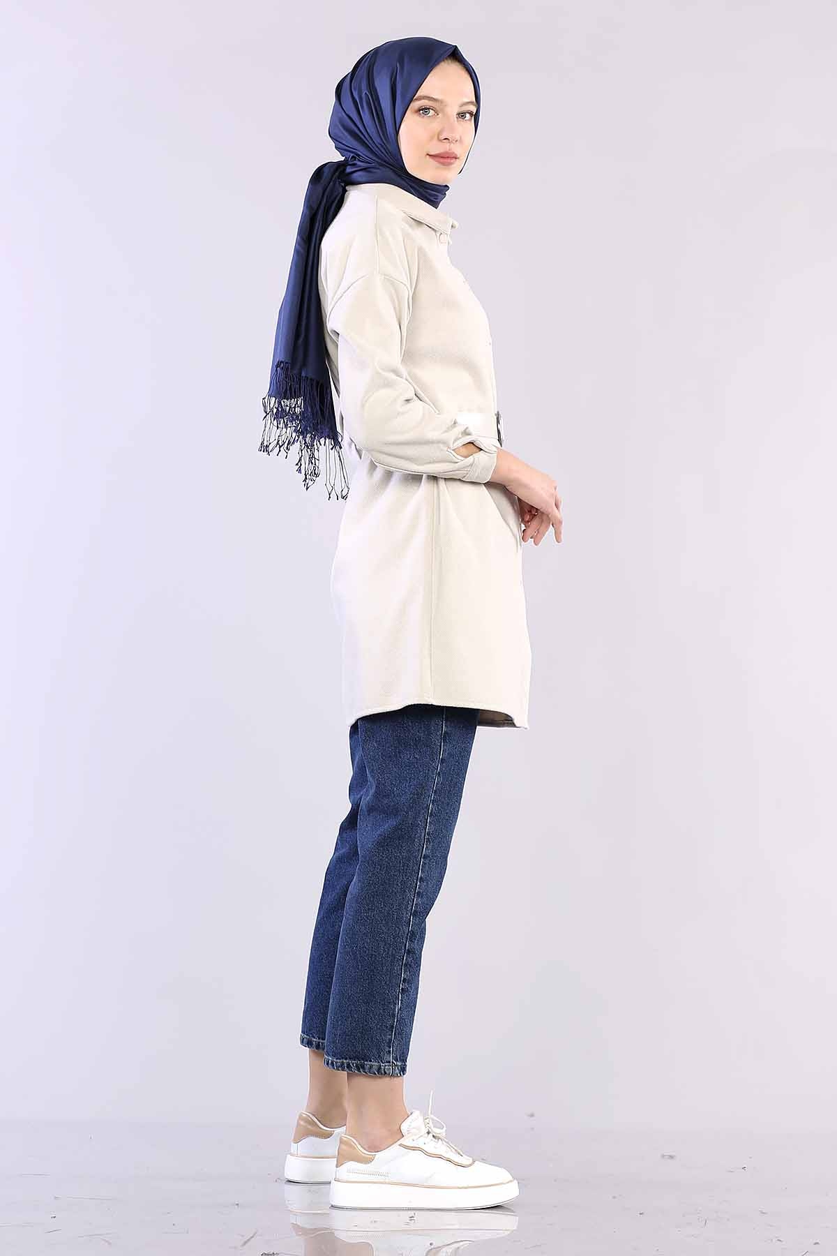 4504 Kalin Tunik 38-44 - Krem - 4