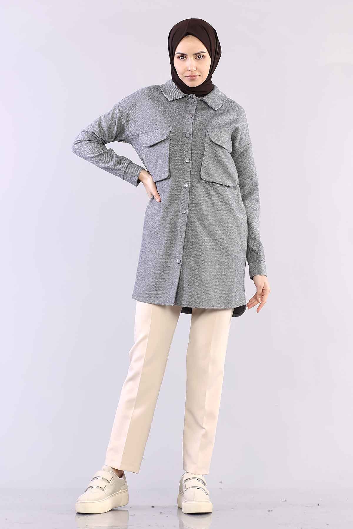 4510 Cepli Kalin Tunik 36-44 - Antrasit - 1