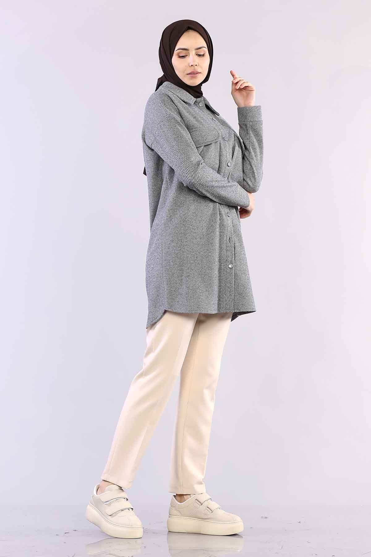 4510 Cepli Kalin Tunik 36-44 - Antrasit - 3