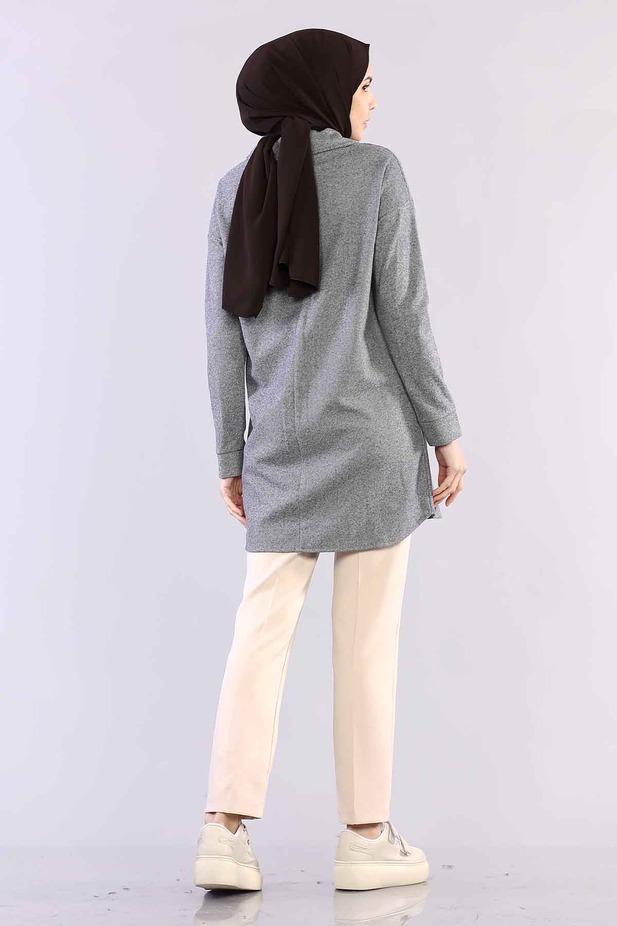 4510 Cepli Kalin Tunik 36-44 - Antrasit - 5
