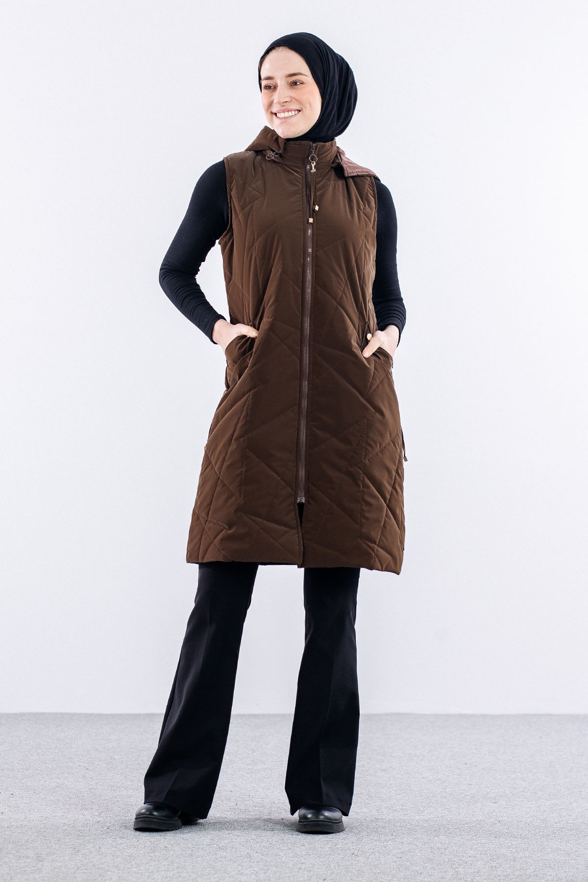 4511 şişme Yelek 40-46 - Kahve - 3