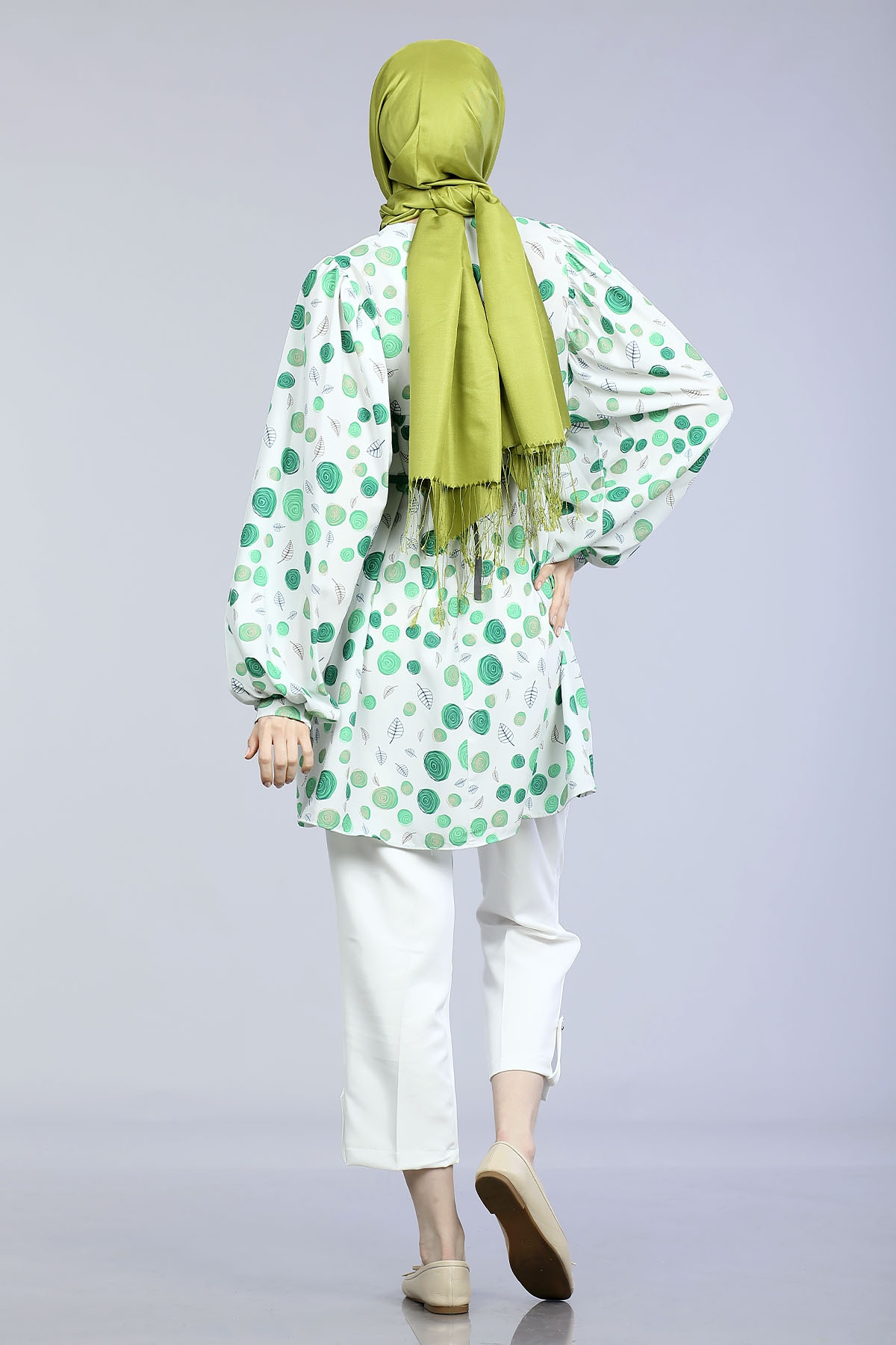 Spiral Desen Tunik  Yeşil - 5