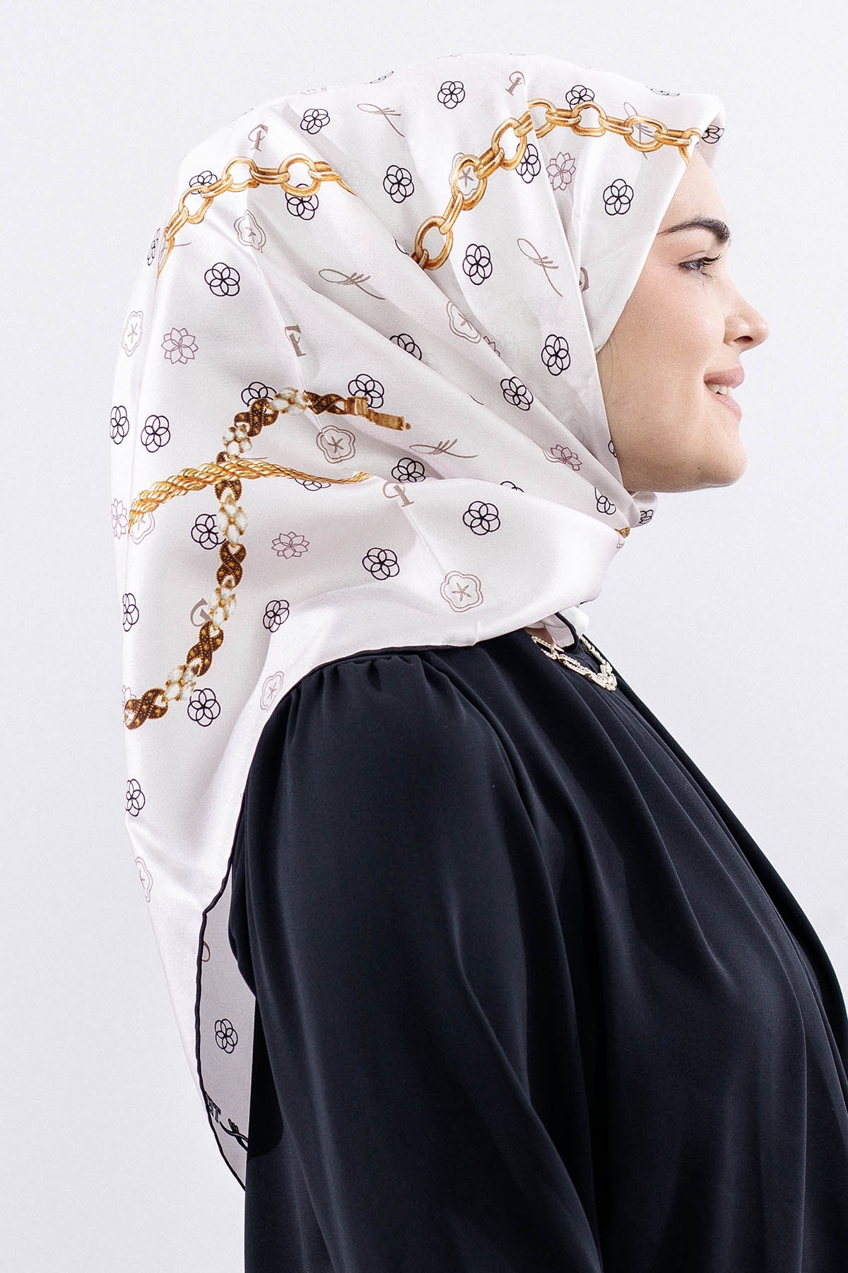 4638 Sura Eşarp Zincir - Pudra - 1