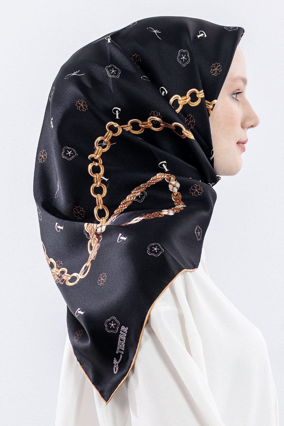 4638 Sura Eşarp Zincir - Siyah_gold - 3