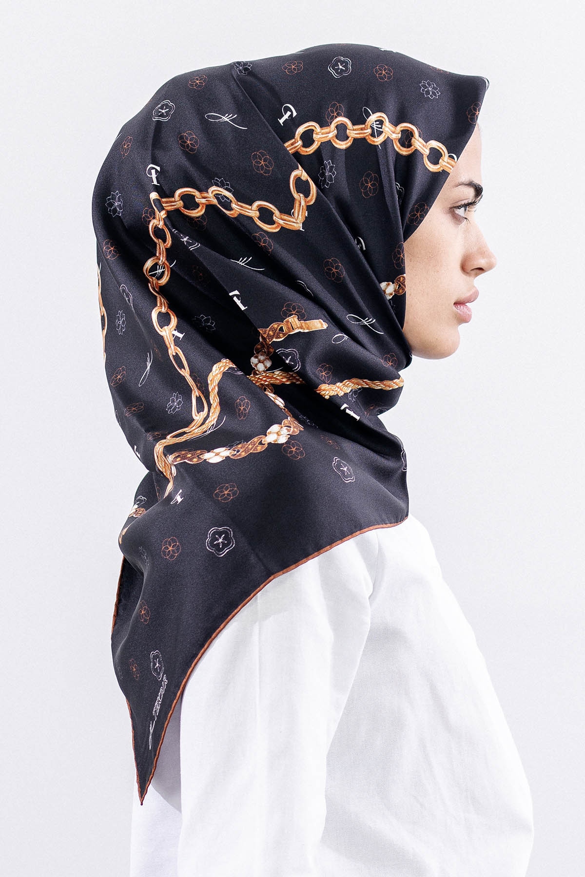 4638 Sura Eşarp Zincir - Siyah_taba - 1