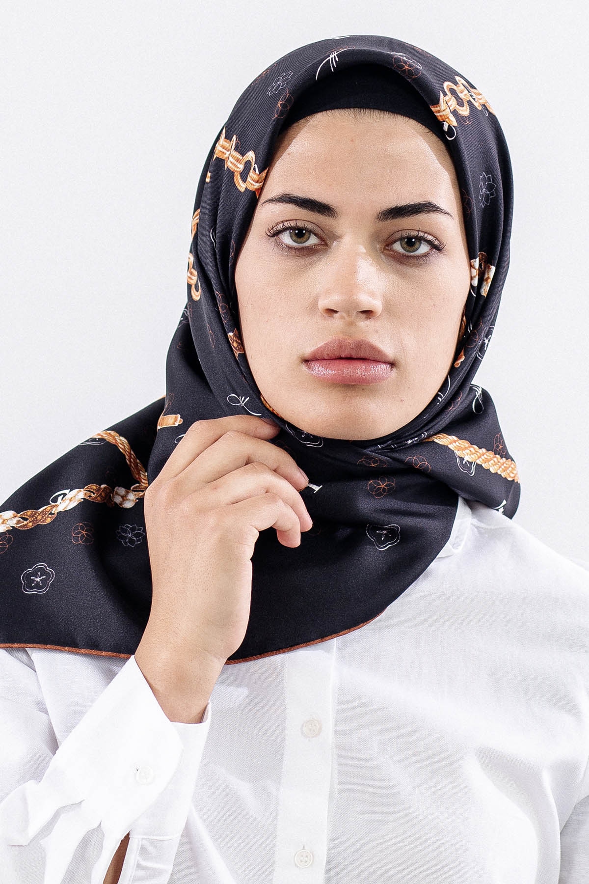 4638 Sura Eşarp Zincir - Siyah_taba - 3