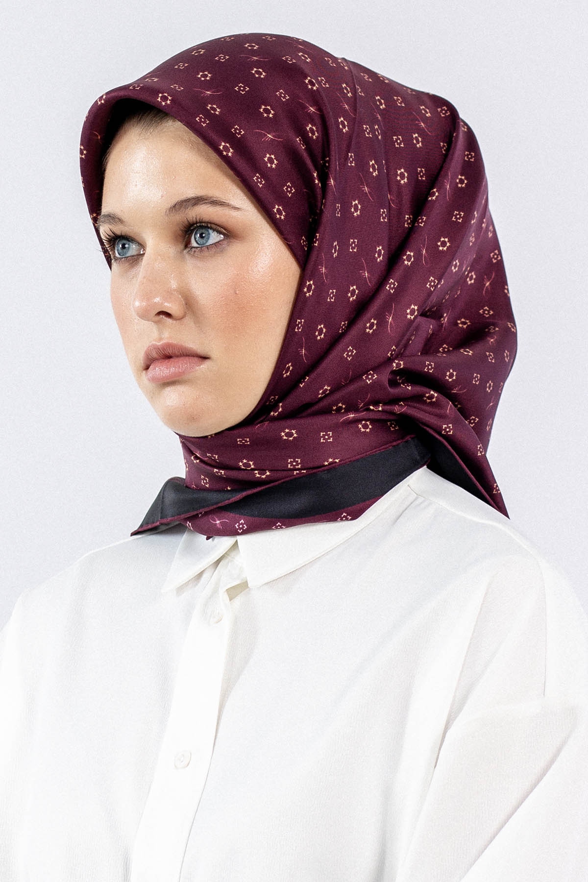 4639 İpek Eşarp - Bordo - 1