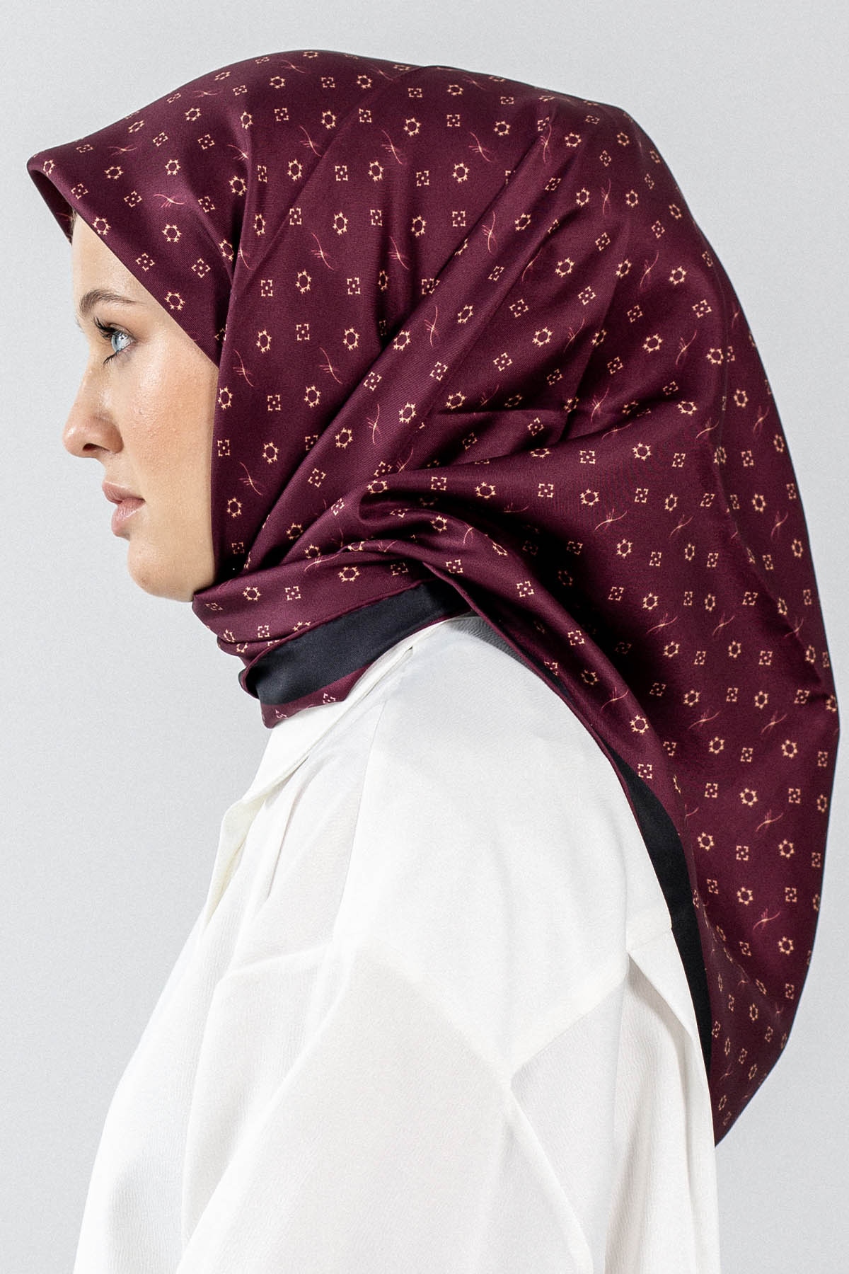 4639 İpek Eşarp - Bordo - 2