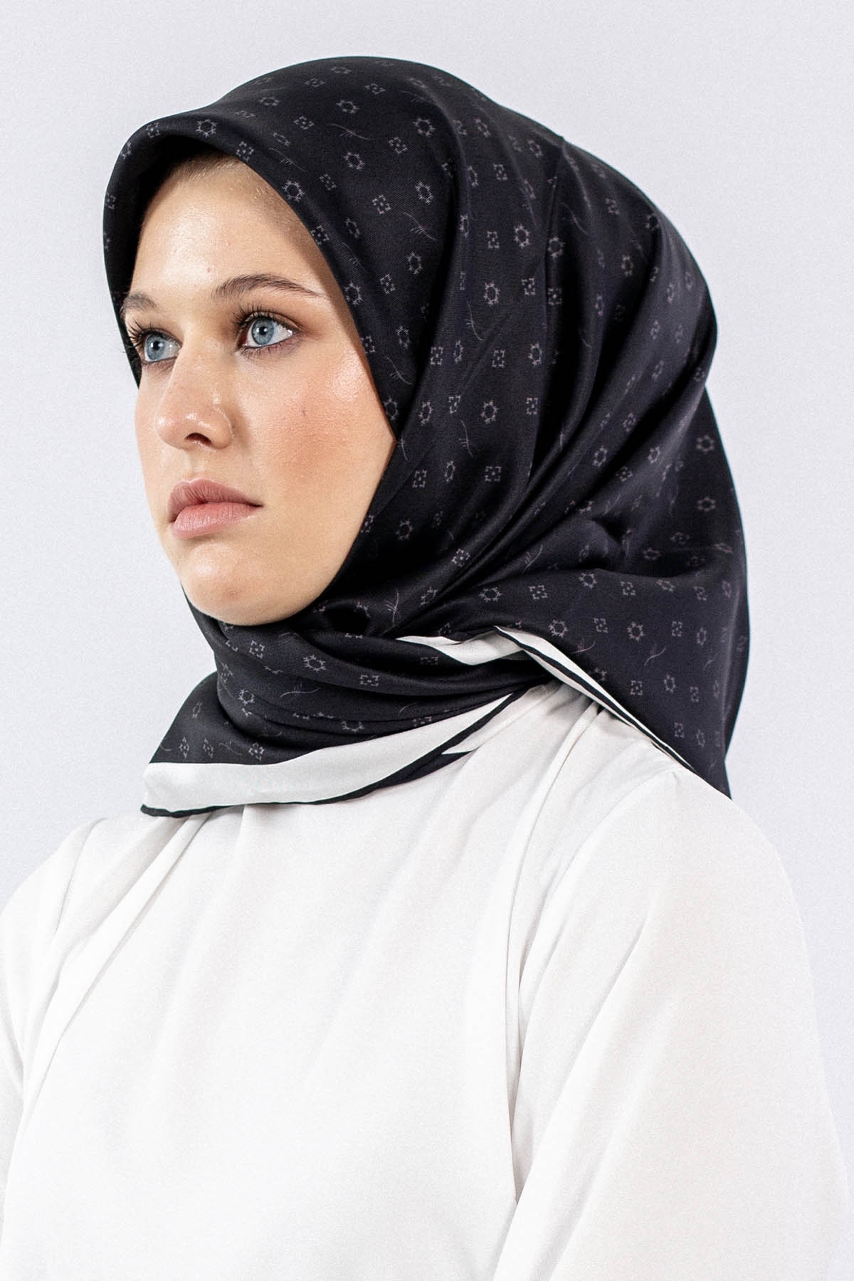 4639 İpek Eşarp - Siyah_antrasit - 1