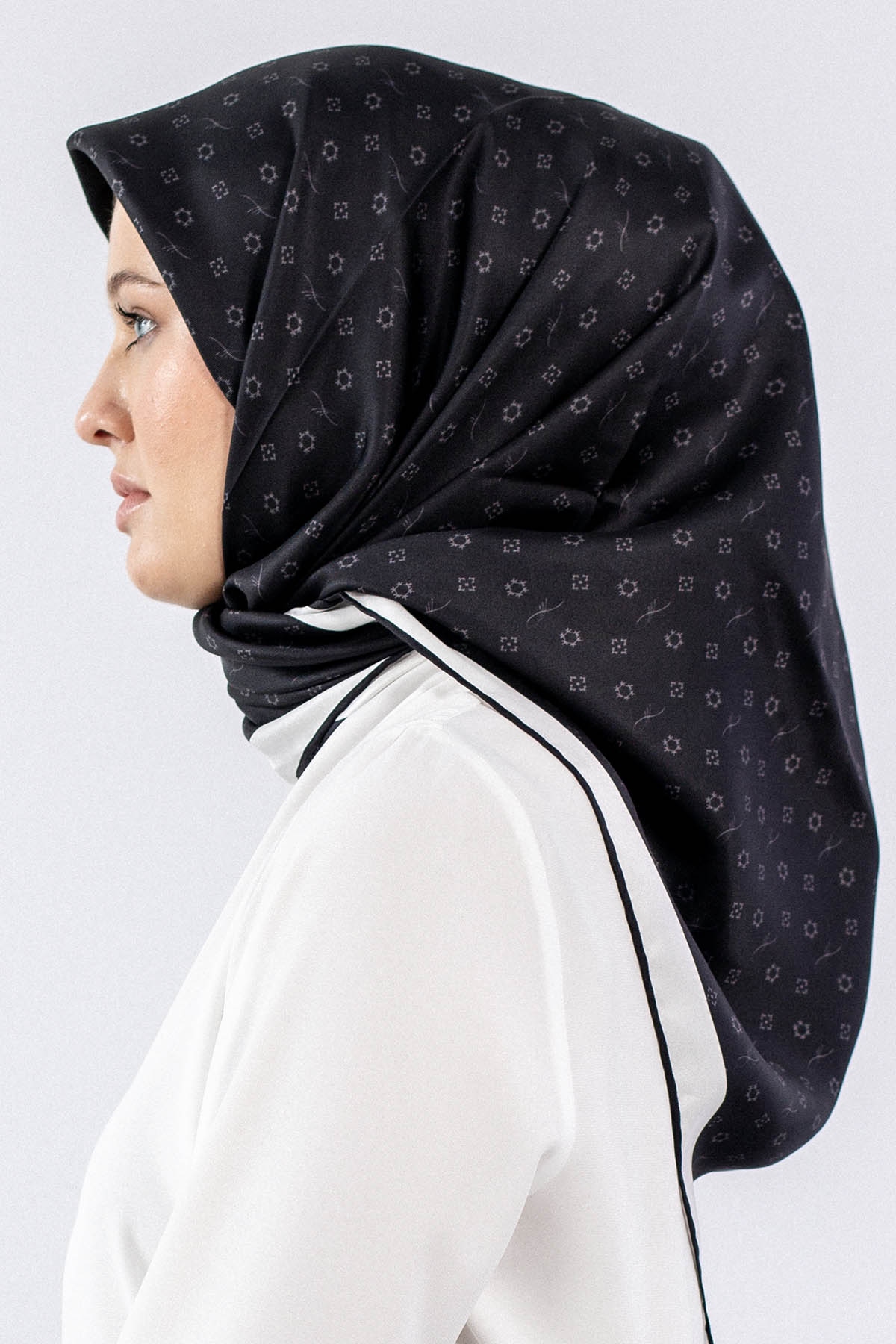 4639 İpek Eşarp - Siyah_antrasit - 2